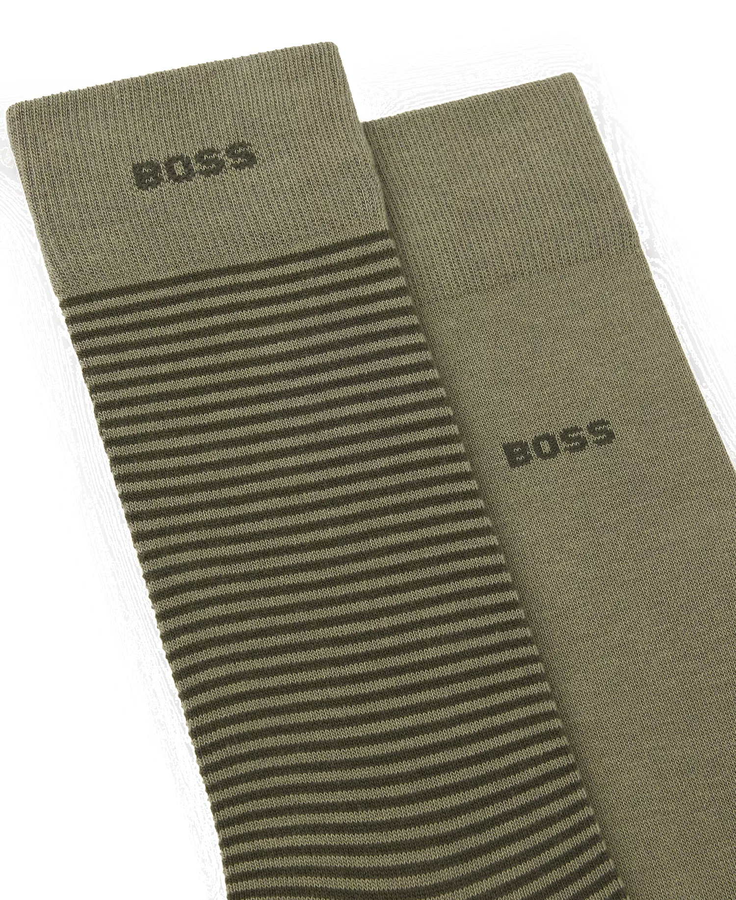 Men's Stripe Design Socks, 2-Pack - Open Green - 10-13