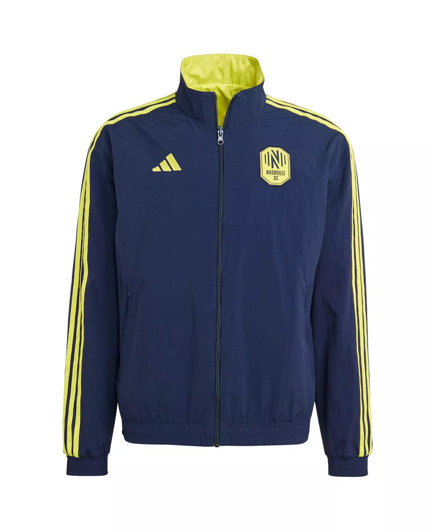Men's Navy and Yellow Nashville SC 2023 On-Field Anthem Full-Zip Reversible Team Jacket - Navy, Yellow - S