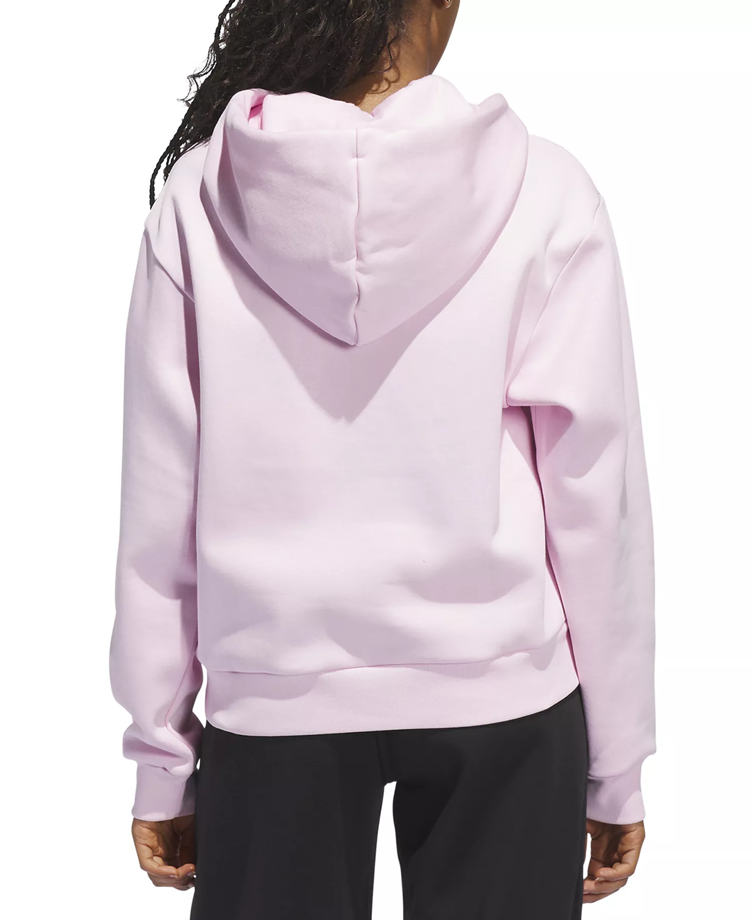 Seasonal Essentials Ruffled Big Logo Graphic Hoodie - Clear Pink - M