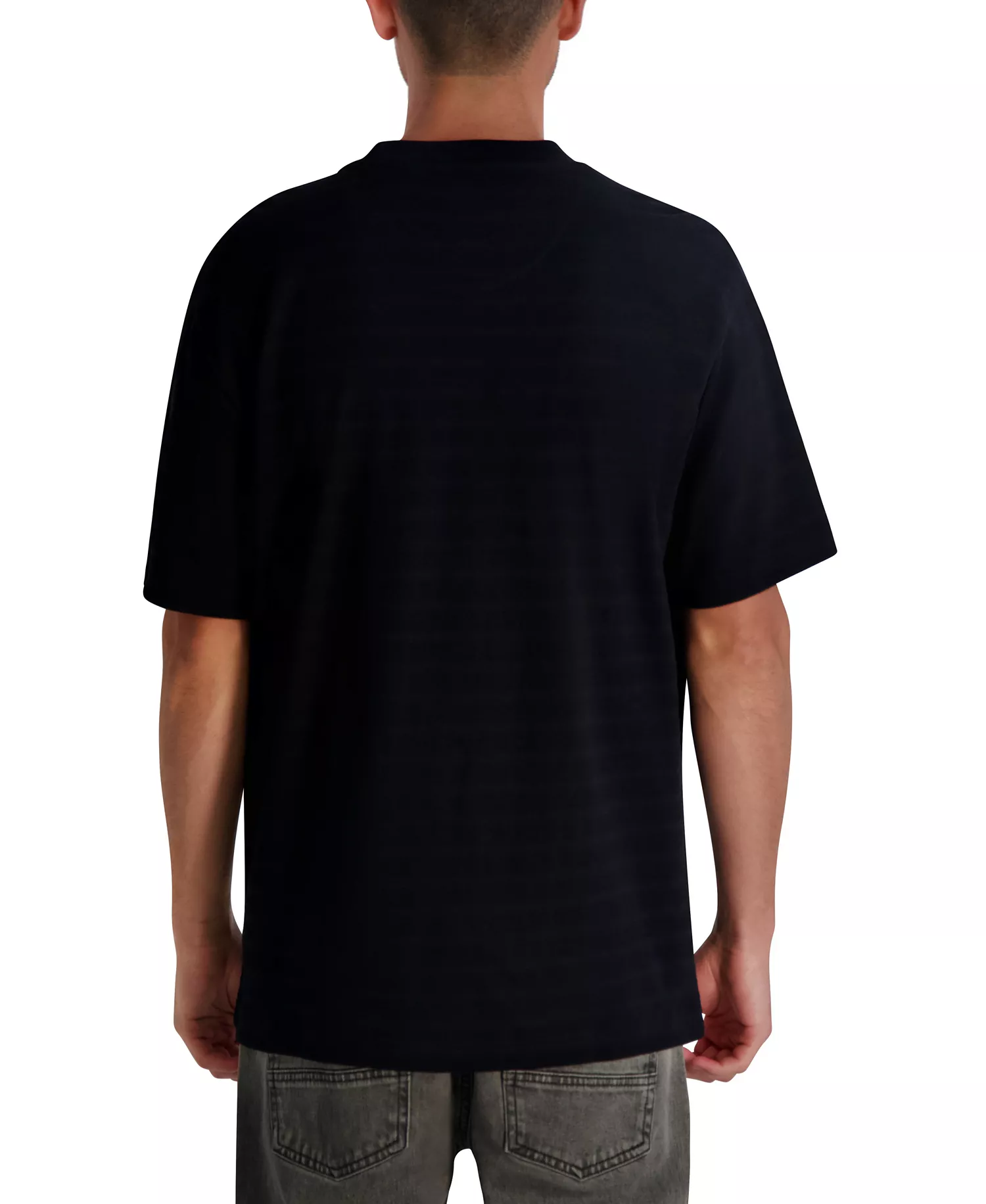 Men's Textured Stripe T-Shirt - Black - 2XL