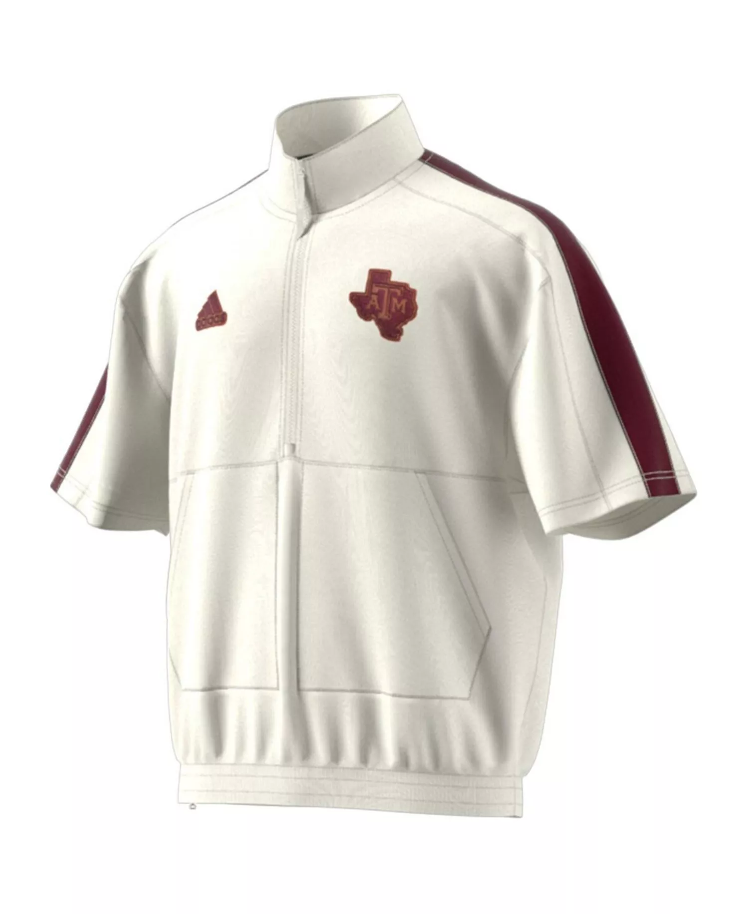 Men's White Texas A&M Aggies Strategy Pullover Half-Zip Short Sleeve Jacket - White - 2XL
