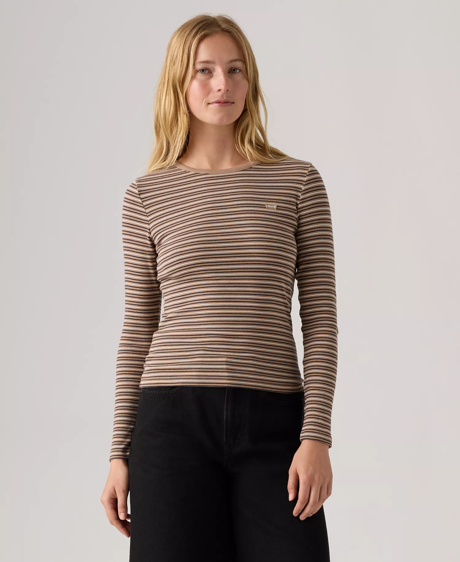 Women's Hayes Long-Sleeve Top - Clara Stripe Amphora - L