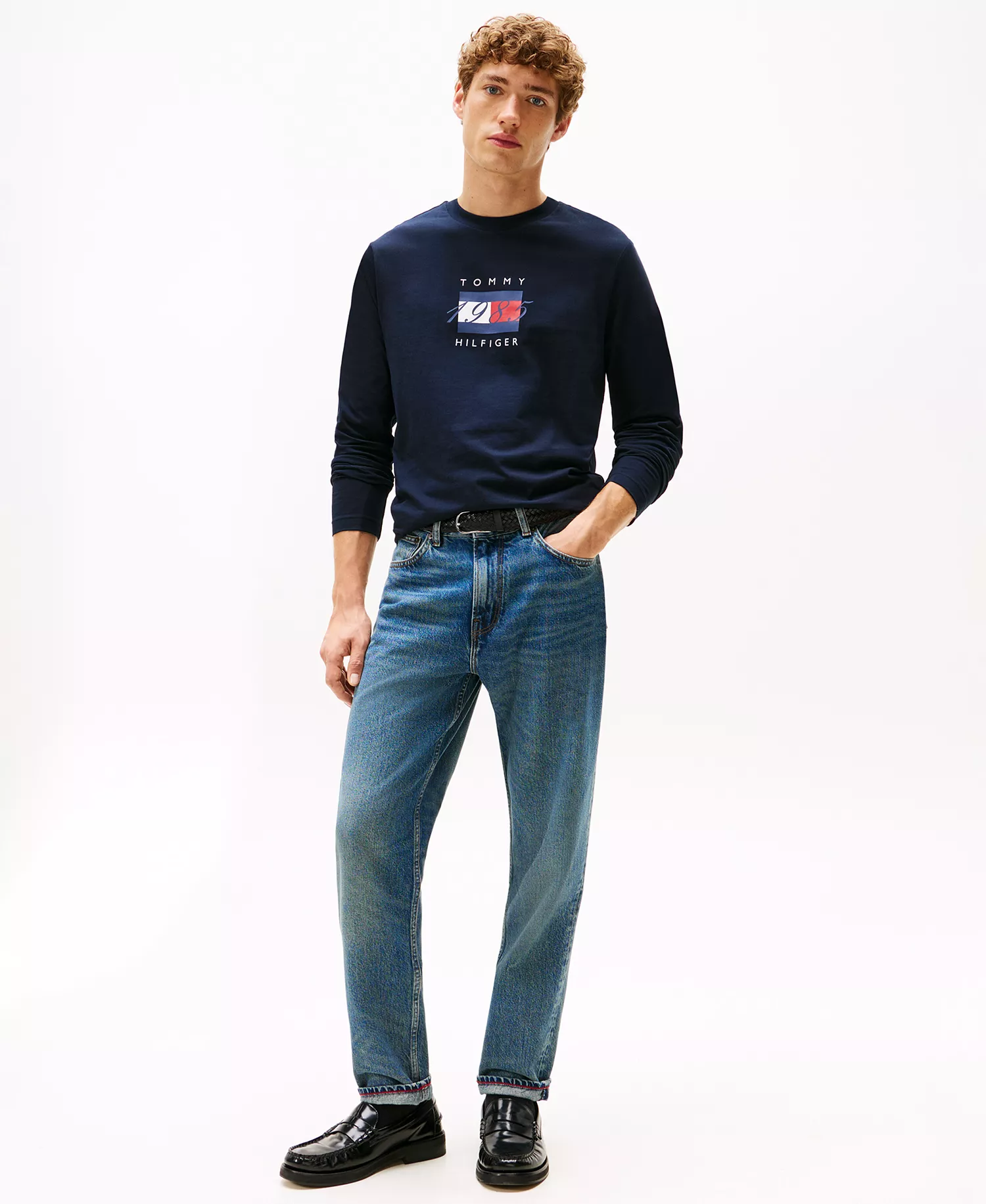 Men's Linear Flag Graphic Long-Sleeve T-Shirt - Desert Sky - XXL