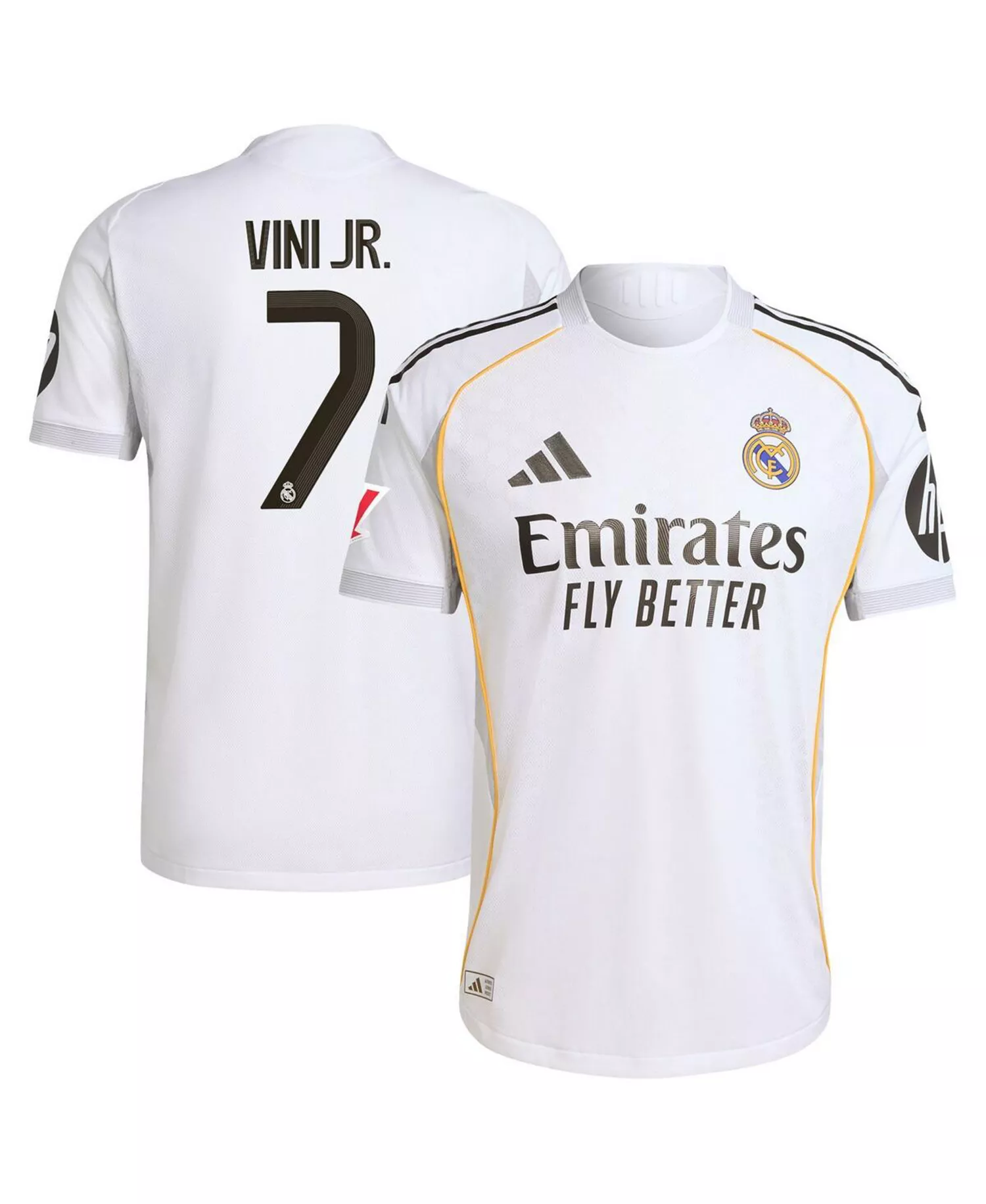 Men's Vini Jr. White Real Madrid 2025/26 Home Authentic Jersey - White - 2XL