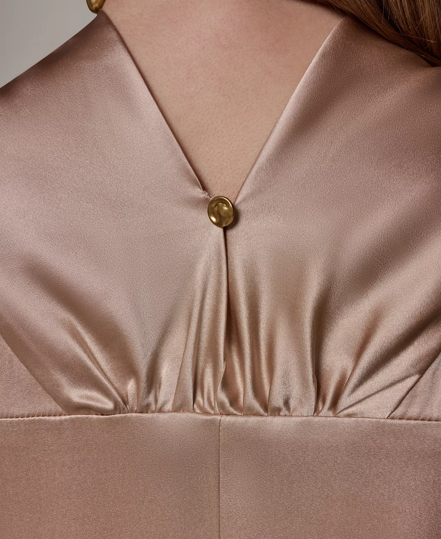 Women's Silk Mock Neck A-Line Dress - Snow Petal - 10