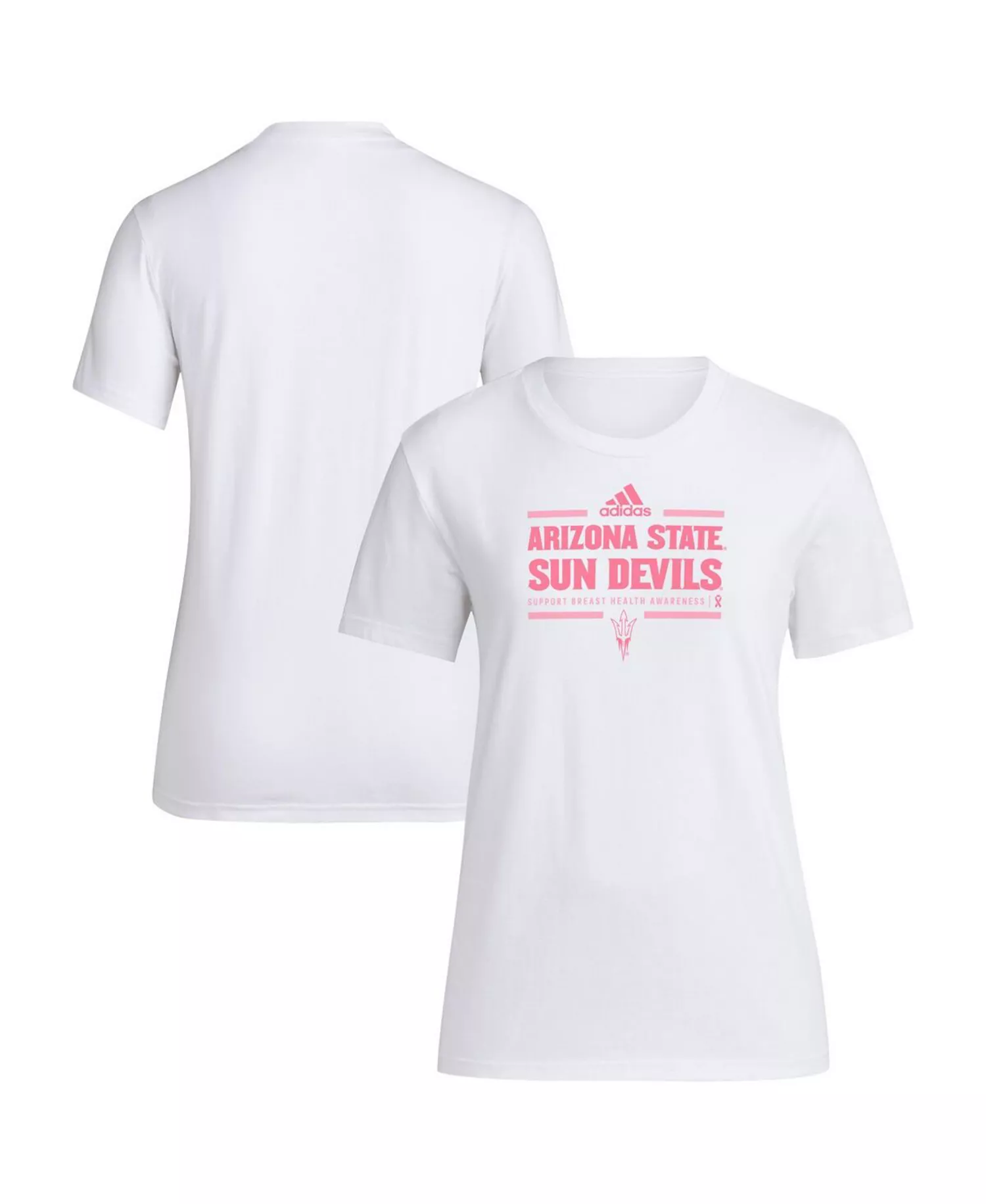 Women's White Arizona State Sun Devils 2024 Breast Cancer Awareness Pregame T-Shirt - White - 2XL