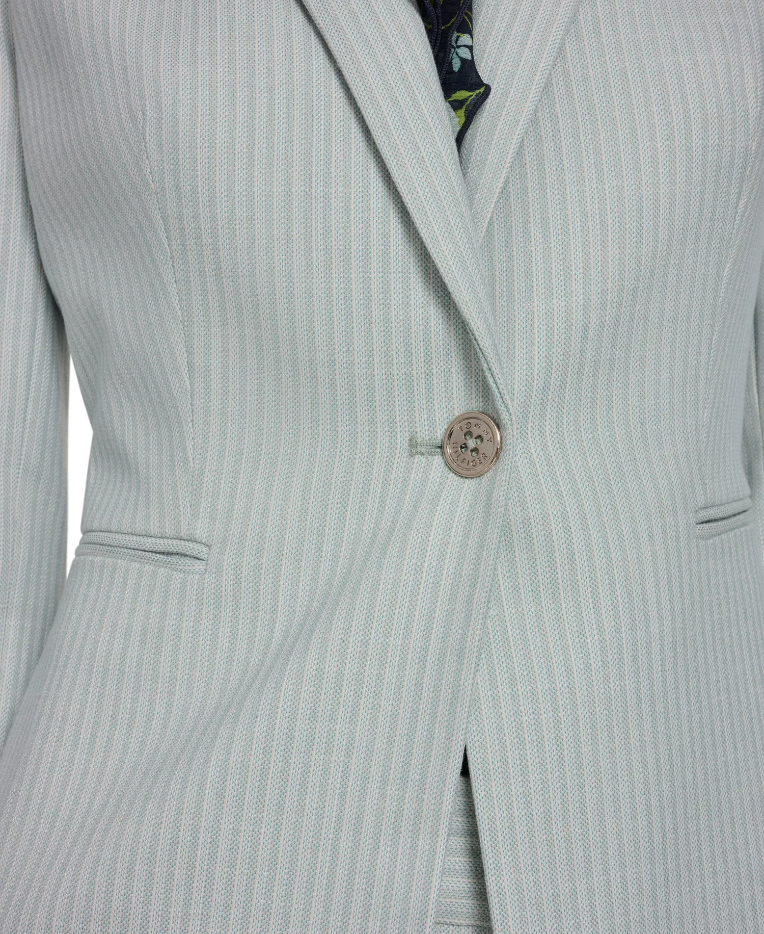 Women's Slim Fit Tonal Stripe Blazer - Harbor Gray Multi - 0