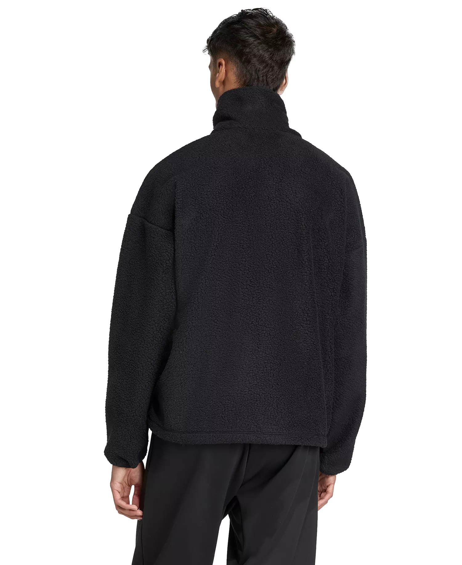 Men's City Tech High-Pile Fleece Full-Zip Sportswear Track Jacket - Black - 2XL