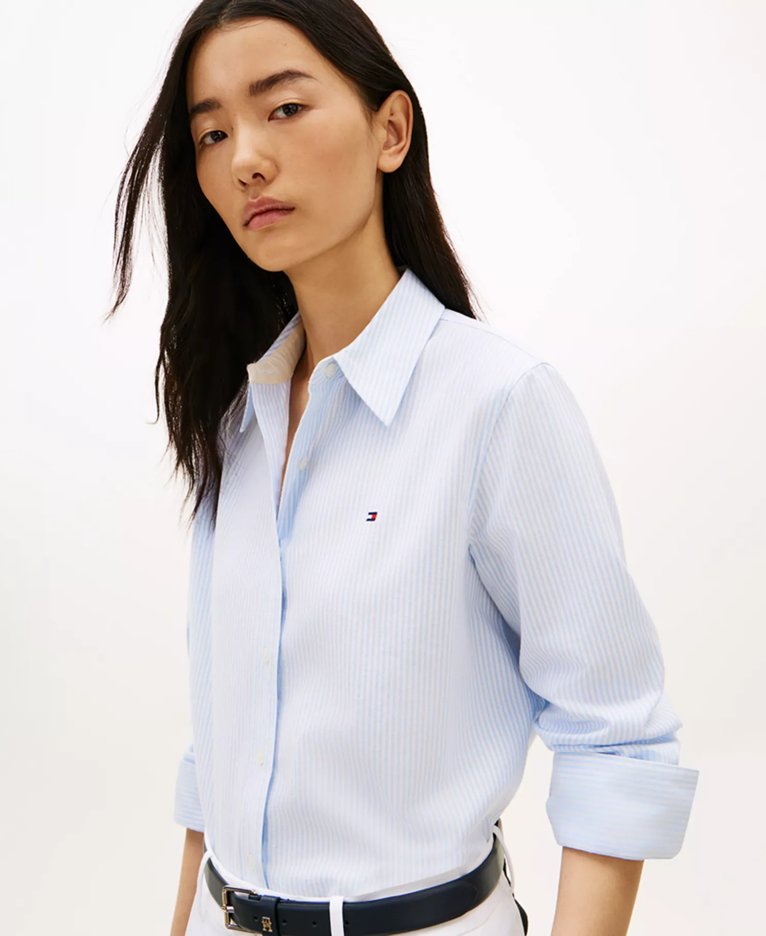 Women's Long-Sleeve Oxford Shirt - Blue - L