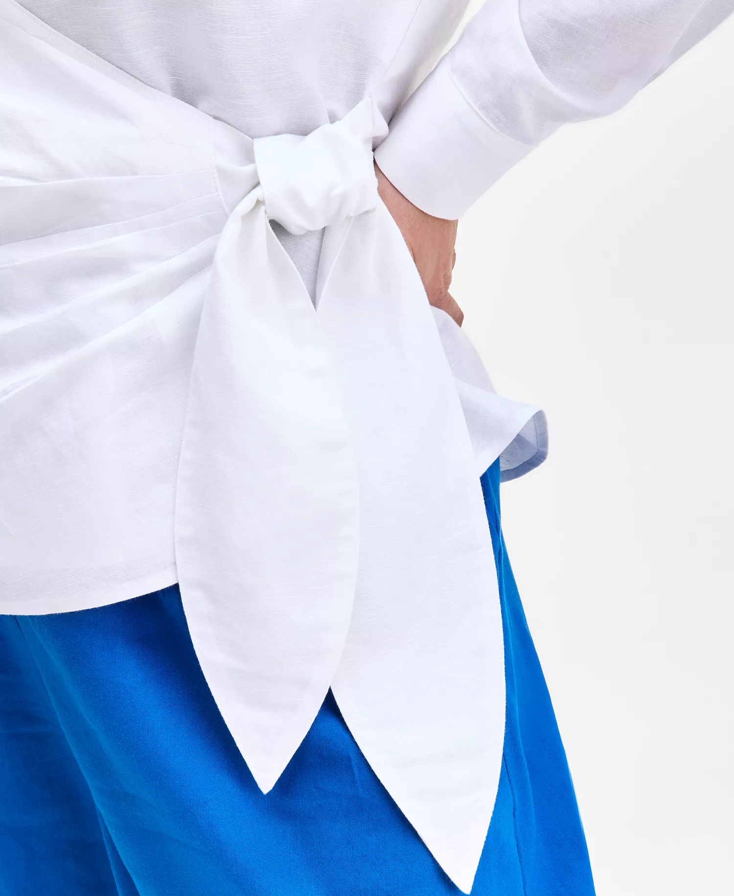 Plus Size Linen-Blend Tied Surplice Top, Exclusively at Macy's - Bright White - 0X