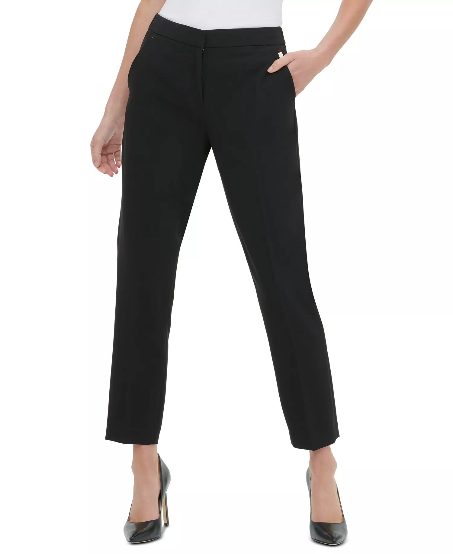 Women's Sloane Slim-Leg Ankle Pants - Black - 0