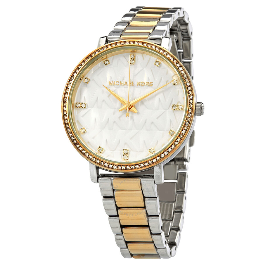 Michael Kors Pyper Quartz Crystal White Dial Ladies Watch