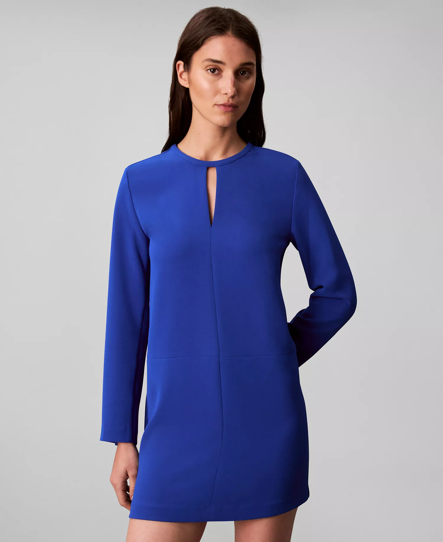 Women's Tailored Long Sleeve Mini Dress - Cobalt - 10