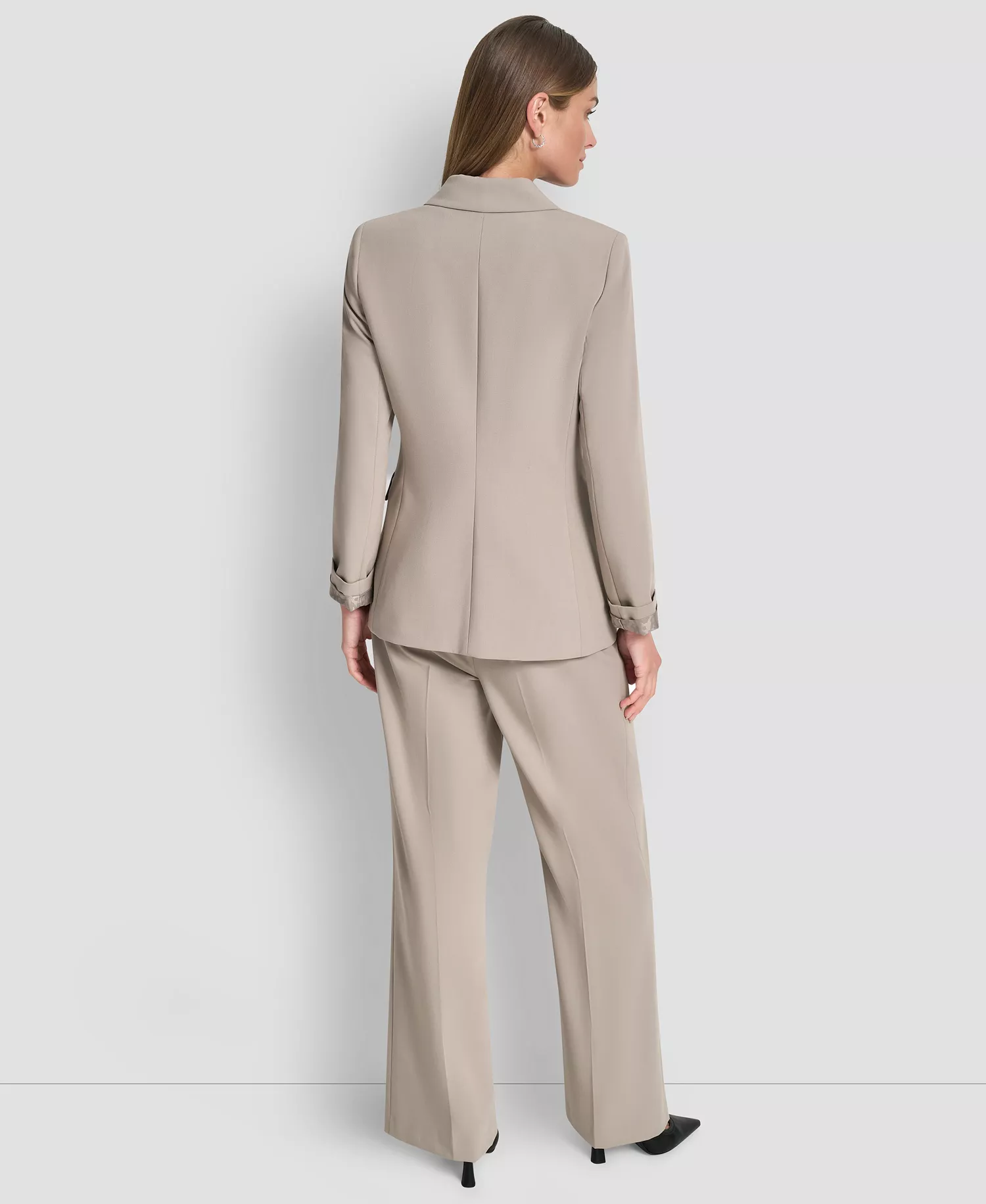 Women's Three-Button Double Breasted Blazer - Tan - 0