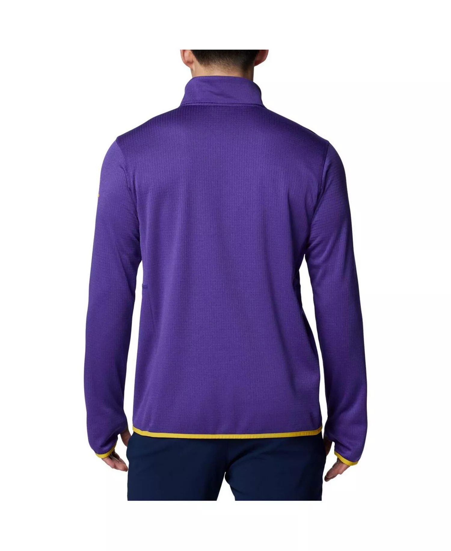 Men's Purple LSU Tigers Park View Grid Fleece Omni-Wick Half-Zip Jacket - Purple - L