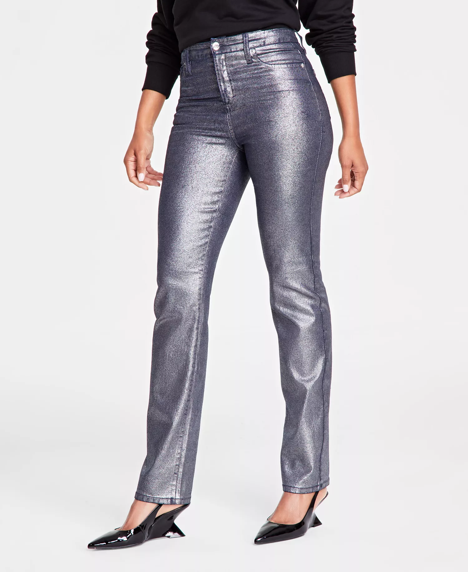 Women's High-Rise Pants, Created for Macy's  - Silver - 10