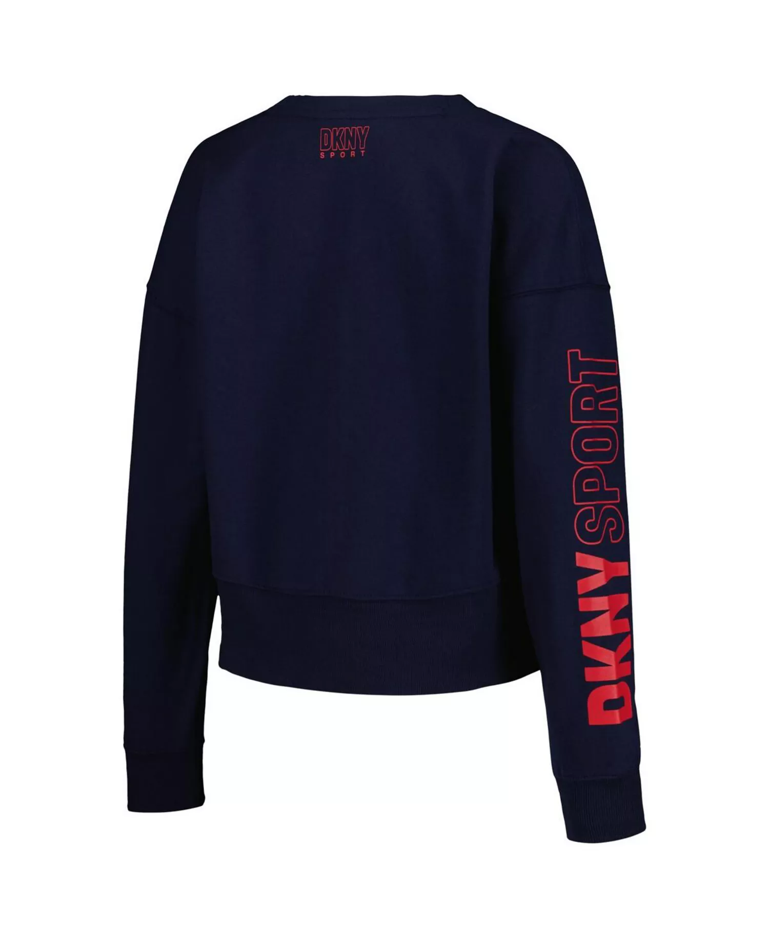 Women's Navy Atlanta Braves Lily V-Neck Pullover Sweatshirt - Navy - M