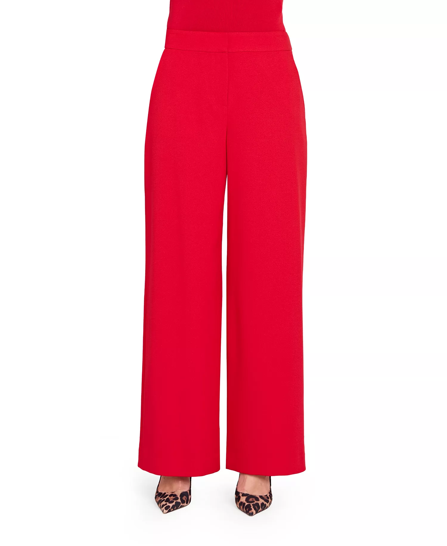 Petite Clean-Waist Wide-Leg Pants - Lipstick - 10P