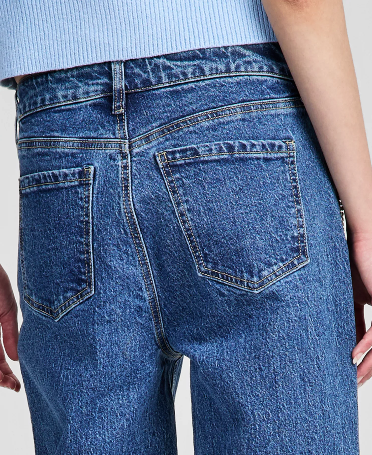 Women's Rhinestone Embellished Wide Leg Jeans, Macy's Exclusive - Medium Wash - 0