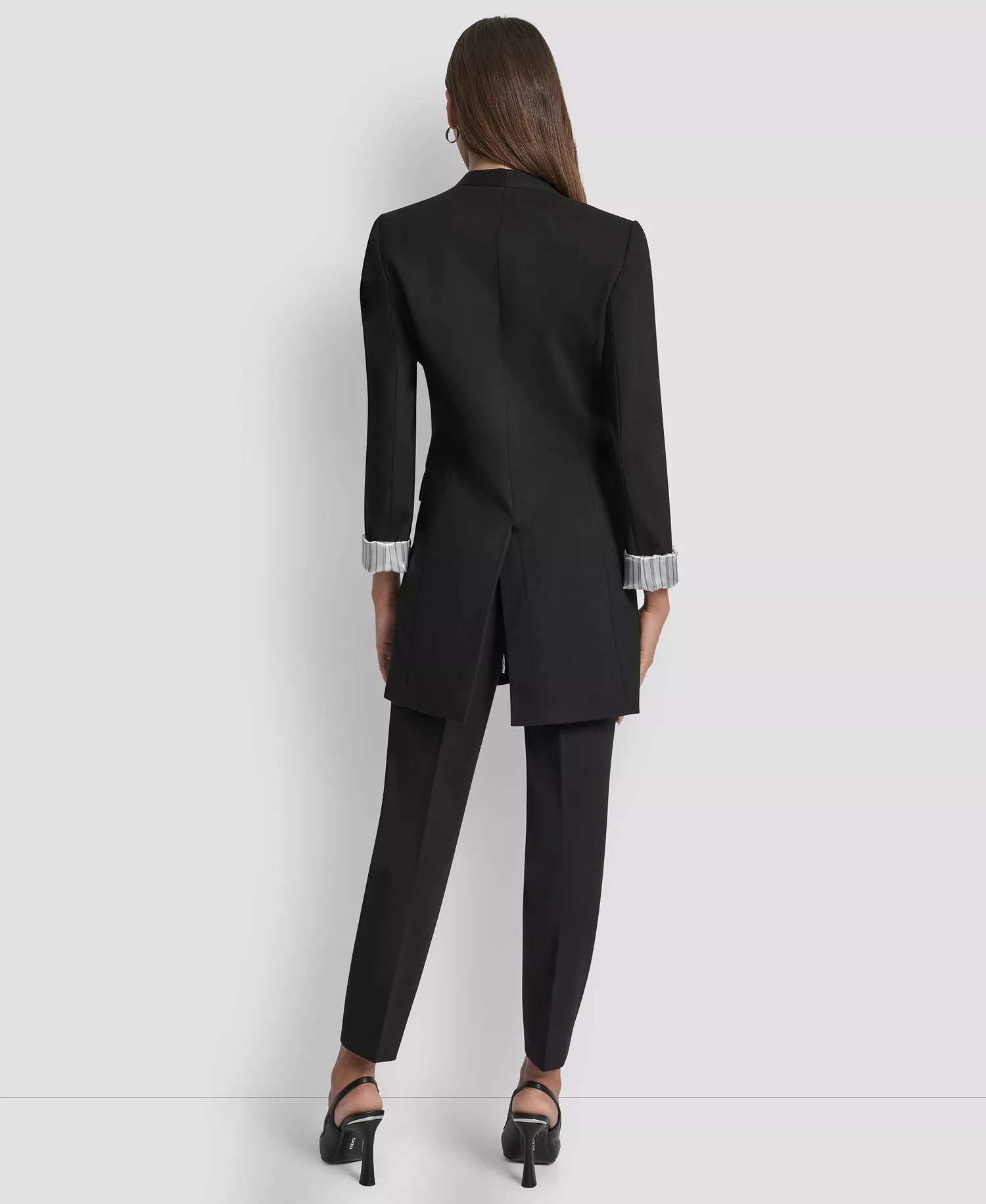 Women's Collarless Open-Front Topper Jacket - Black - 0