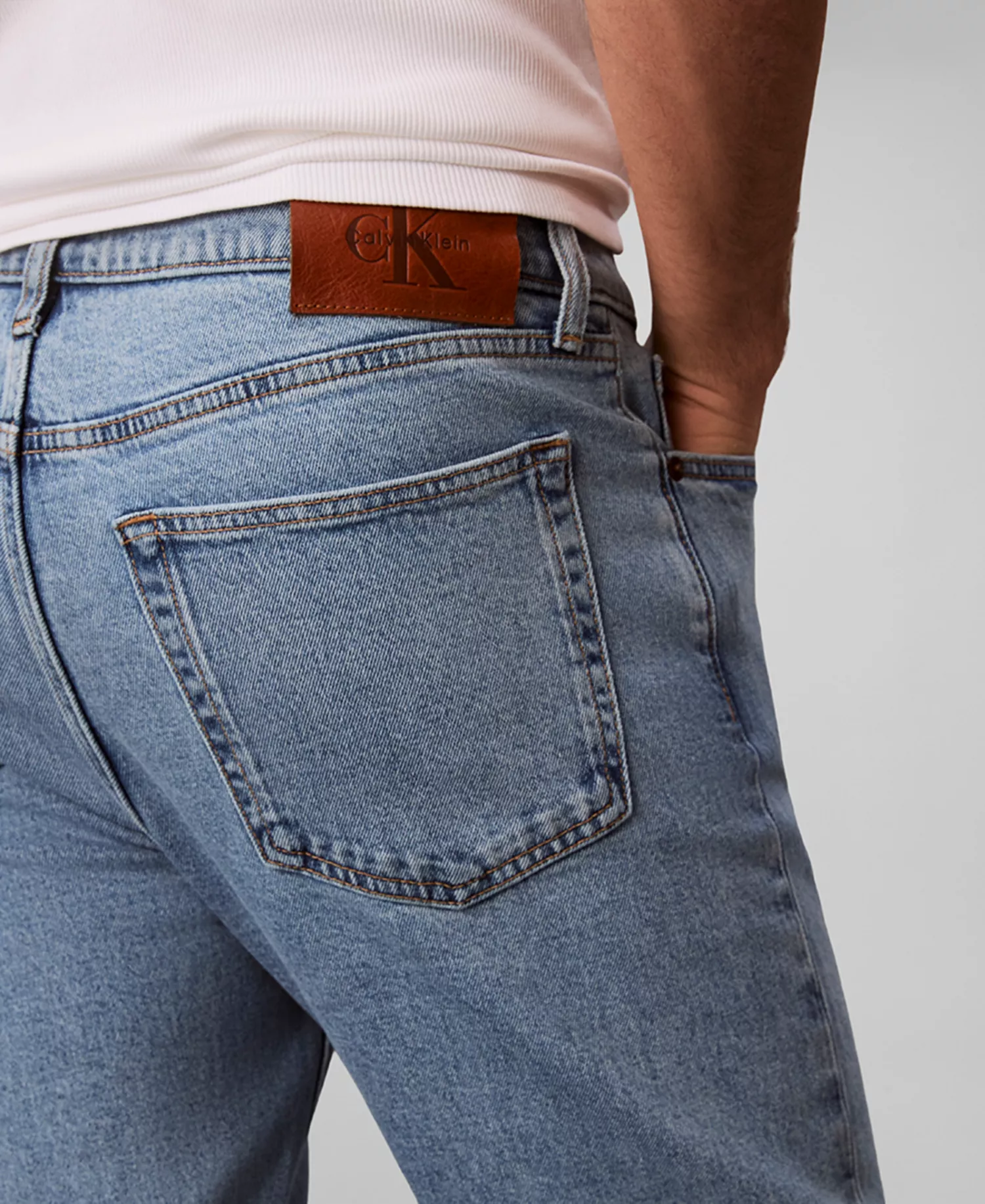 Men's Straight-Fit Stretch Denim Jeans - Adam Lt Stone - 30x30