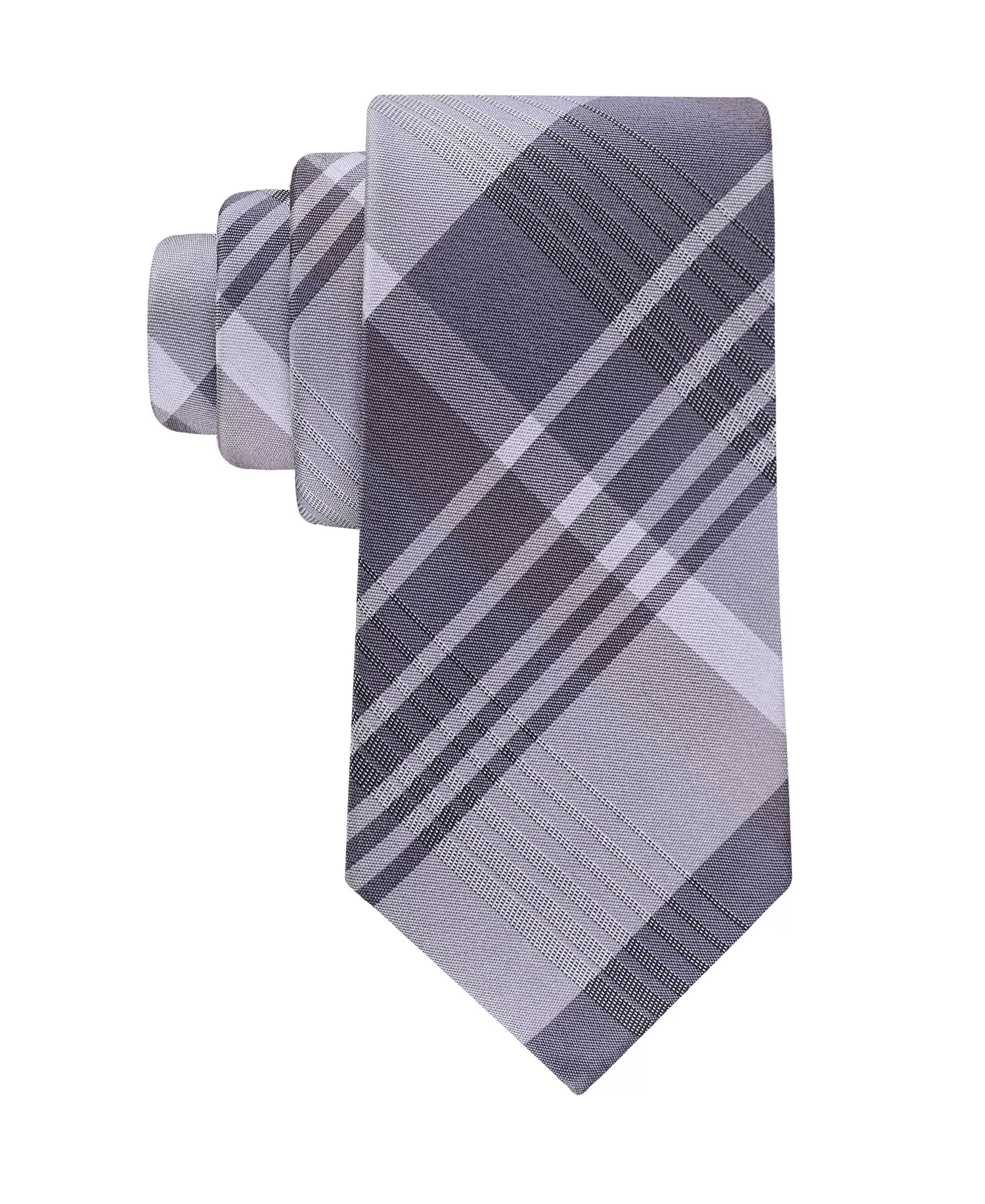 Men's Doris Plaid Pattern Classic Tie - Charcoal - ONE SIZE