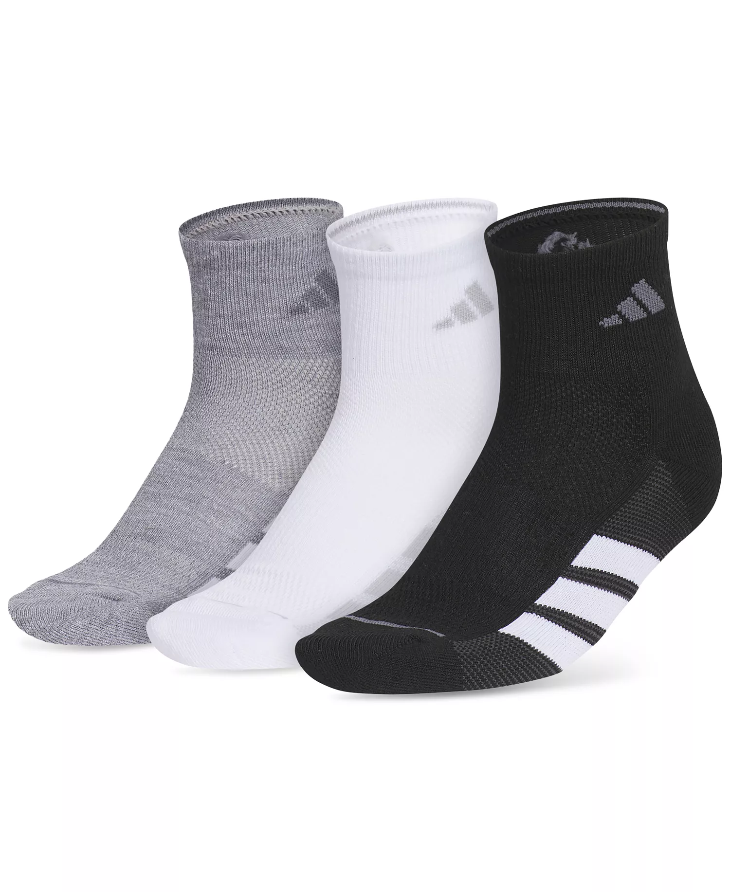 Women's 3-Pk. All Day Training Quarter Socks - Grey/white/black - 5-10