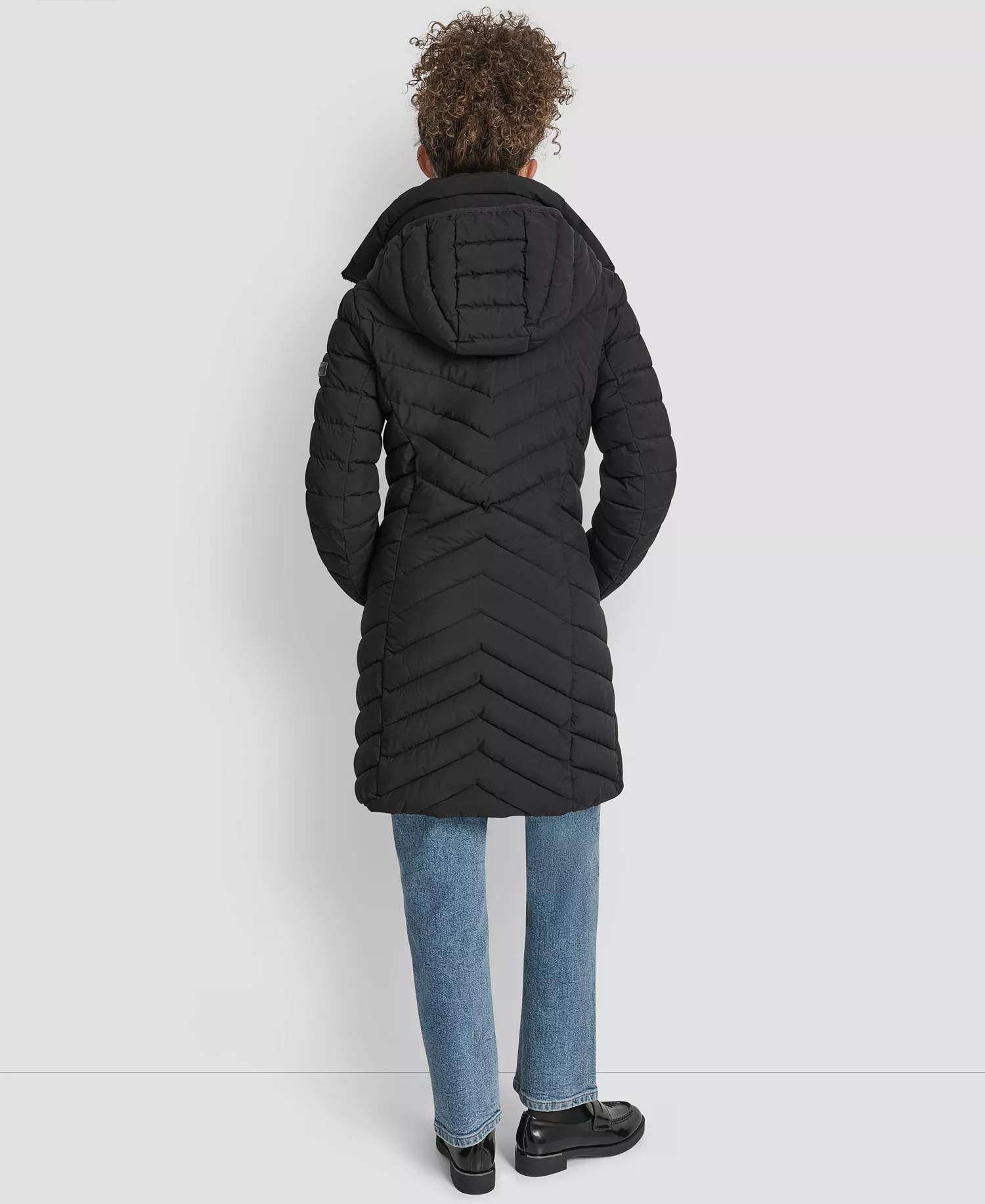 Women's Bibbed Packable Puffer Coat - Black - L
