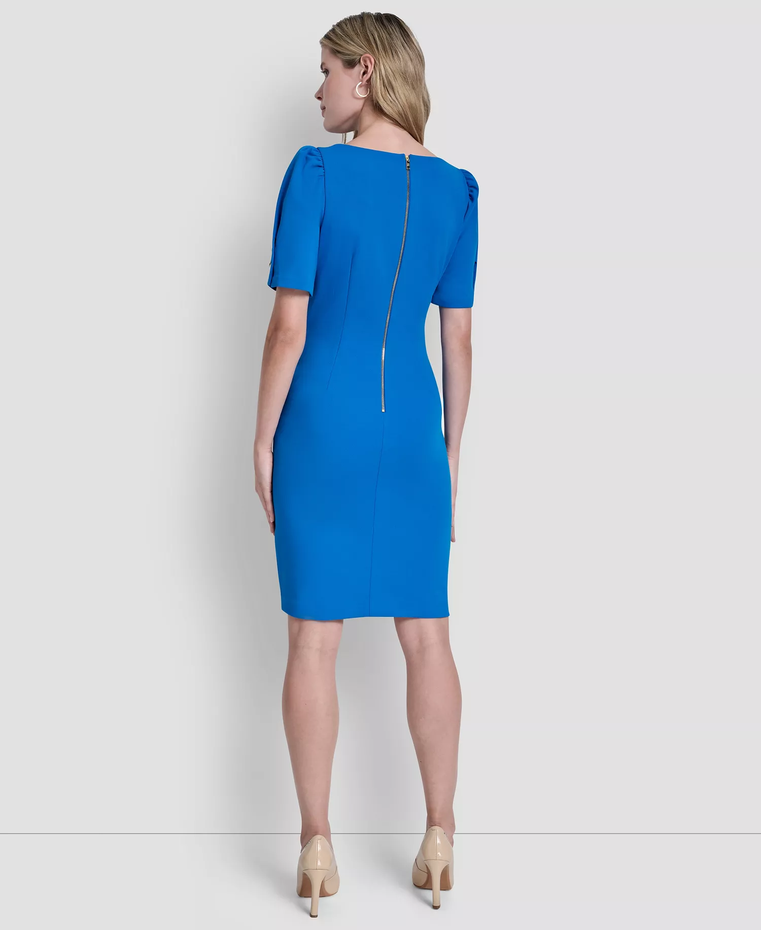 Women's Short-Sleeve Sheath Dress - Skydiver - 10