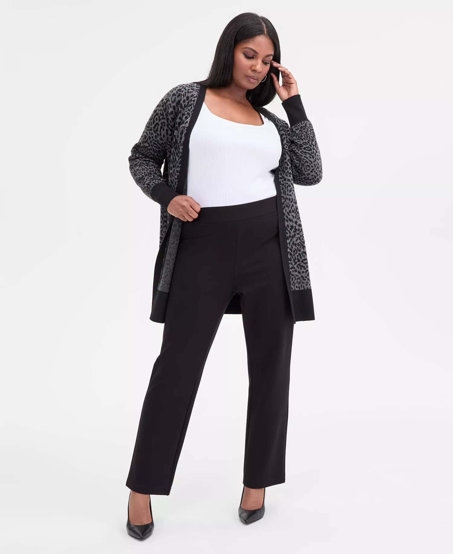 Plus Size High-Rise Slim-Fit Ankle Pants, Macy's Exclusive  - Deep Black - 0X