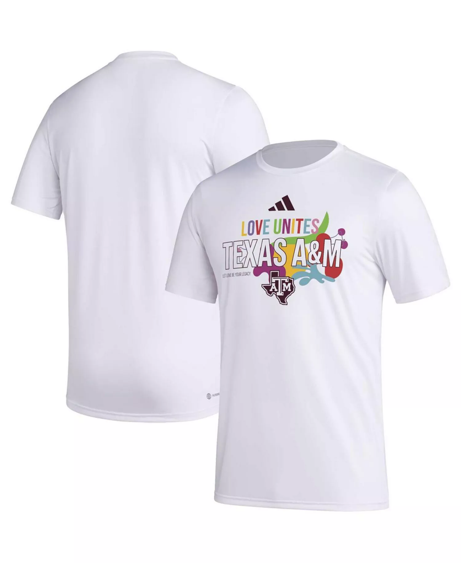 Men's x Rich Mnisi Pride Collection White Texas A M Aggies Pregame AEROREADY T-Shirt - White - 2XL