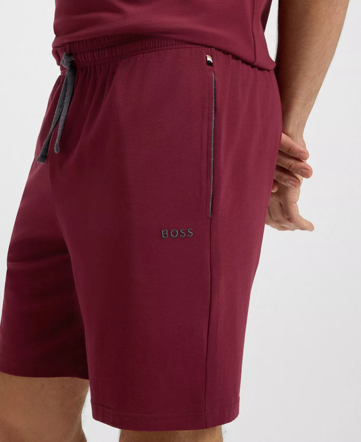 Men's Mix and Match Drawstring Waistband Shorts - Burgundy - L