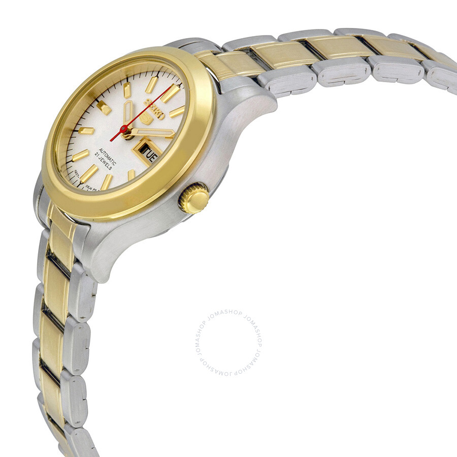 Seiko 5 Automatic White Dial Two-tone Ladies Watch