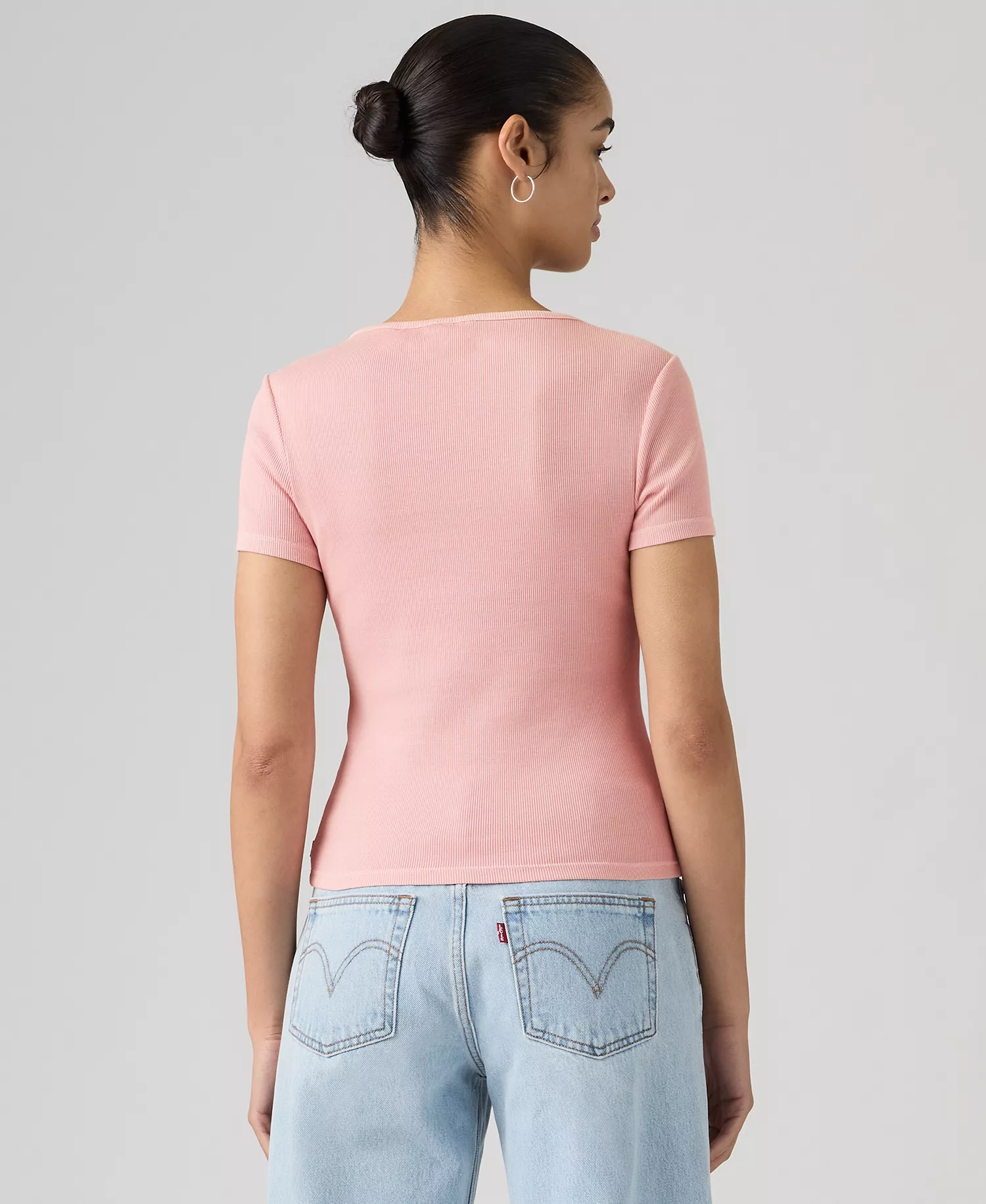 Women's Essential Square Neck T-Shirt - Garment Dye Fa191913 Coral Blush - L