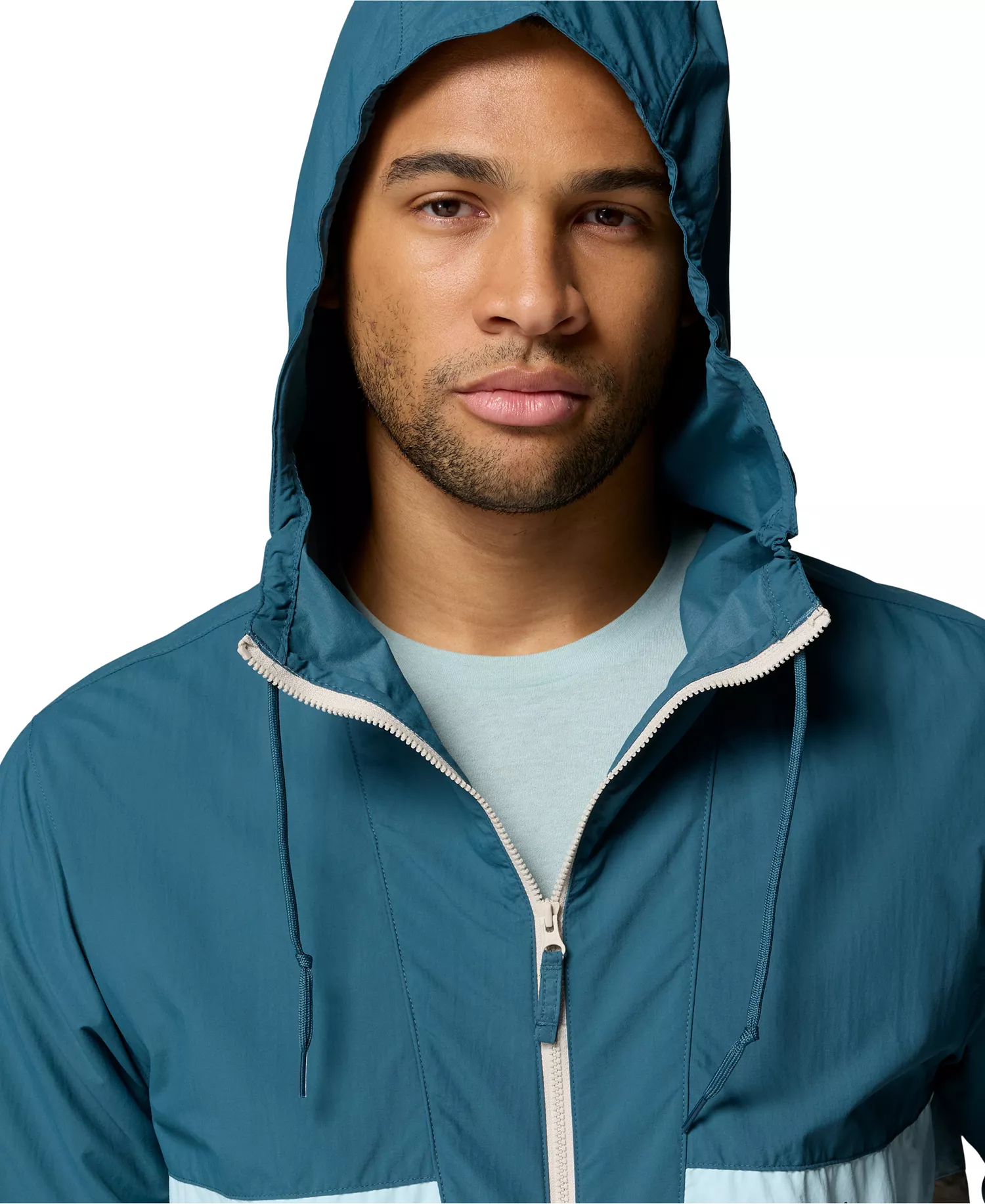 Men's Spire Valley™ Hooded Windbreaker - Black, Sha - L