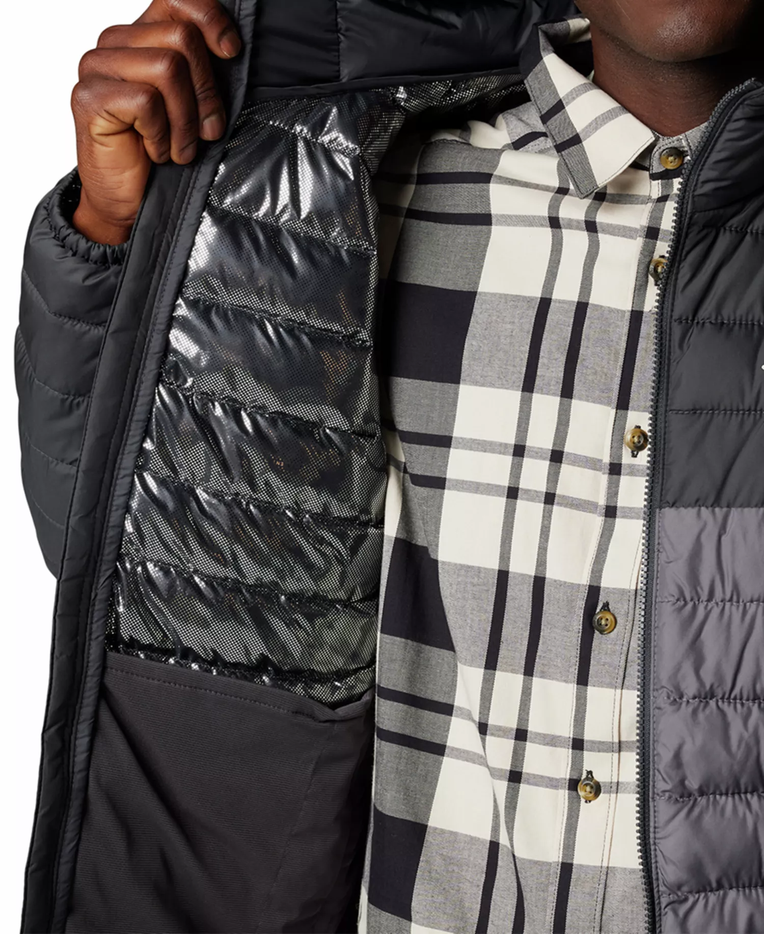 Men's Powder Lite II Hooded Jacket - Black - L