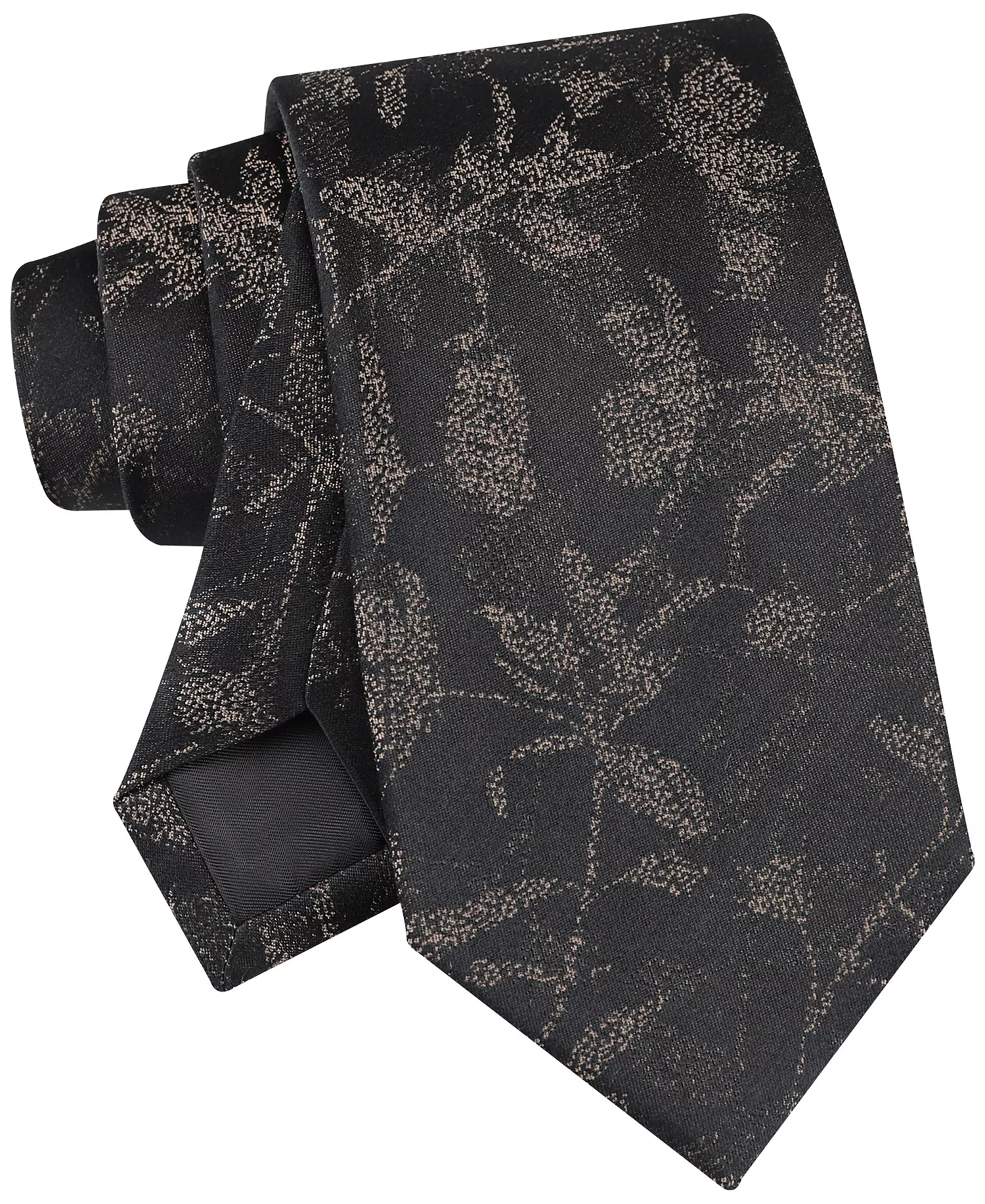Mens Camila Floral Classic Tie - Black Taupe - ONE SIZE