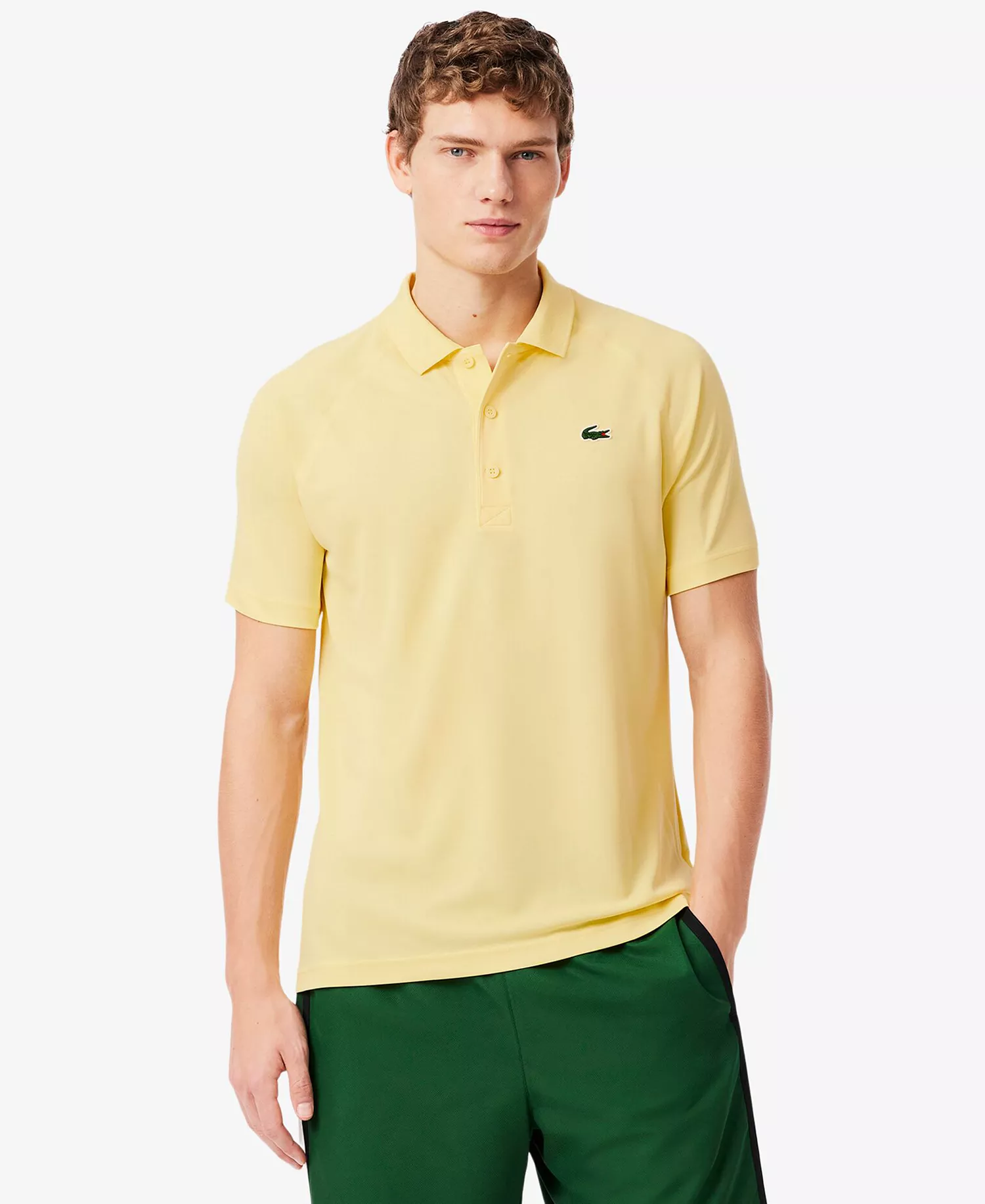 Men's Breathable Run-Resistant Interlock Polo Shirt - 107 Yellow - 2XL