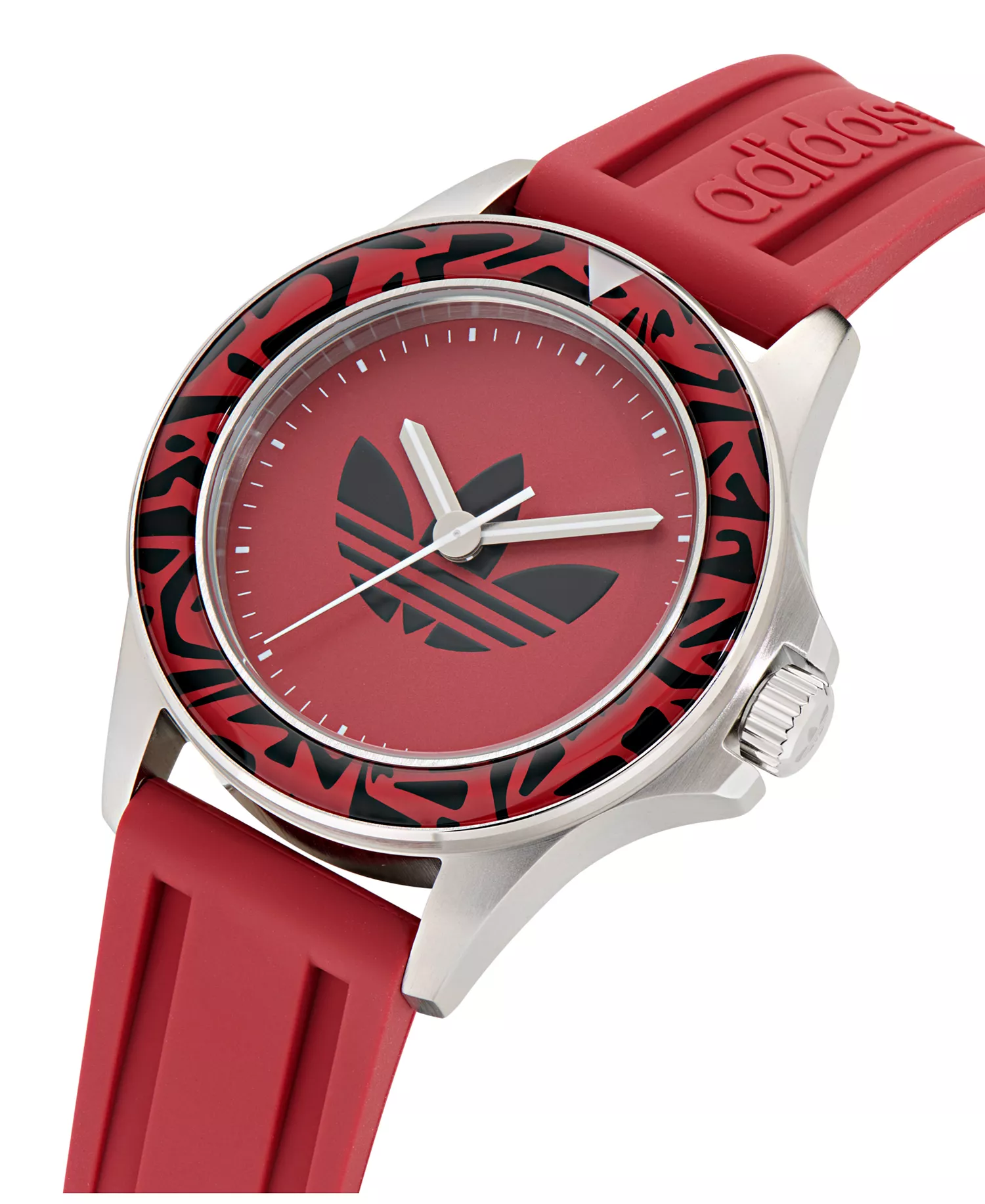 Unisex Analog Red Silicone Watch, 44mm - Red - No Size