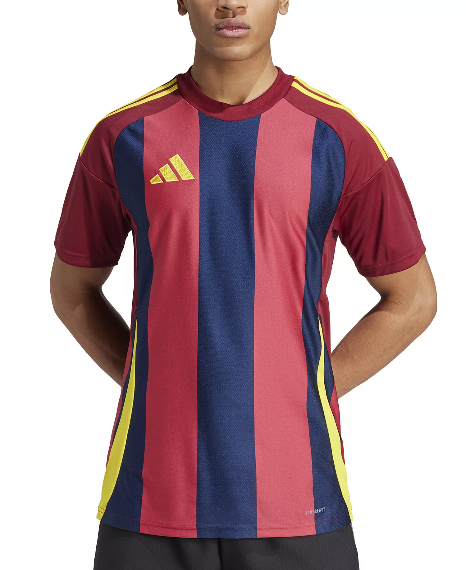 Men's Stripe Logo Jersey T-Shirt - Burg / Nvy / Yelo - 2XL