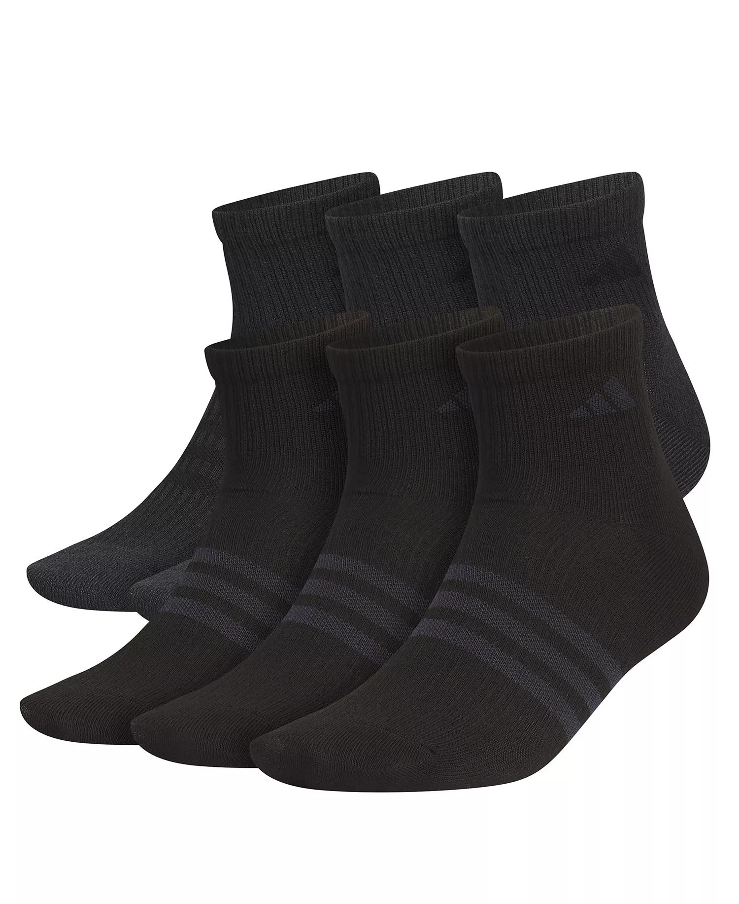 Men's Superlite 3.0 Quarter Socks, 6-Pack - Black/Night gray - 6-12