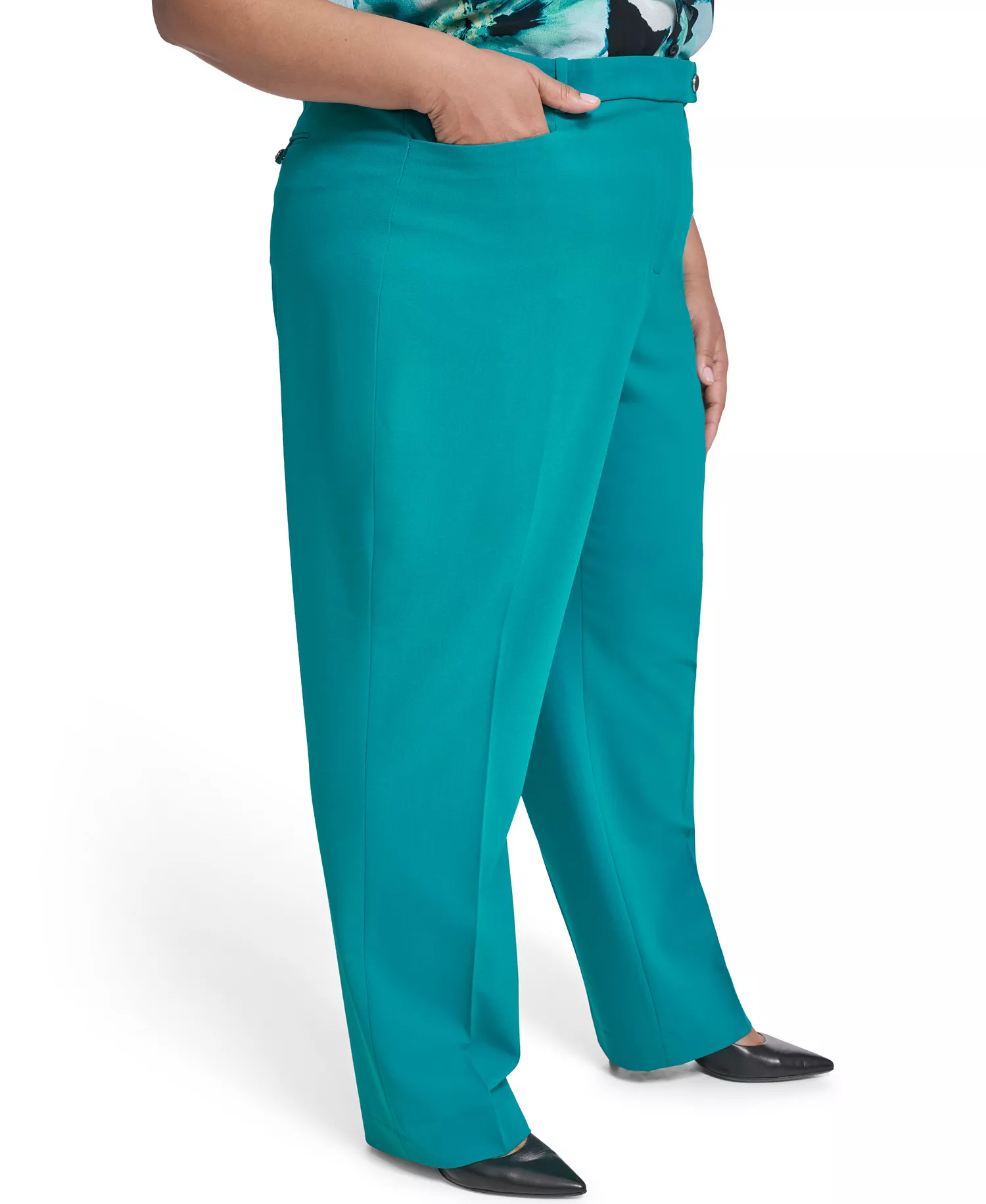 Plus Size Mid-Rise Modern Pant - Petrol - 14W