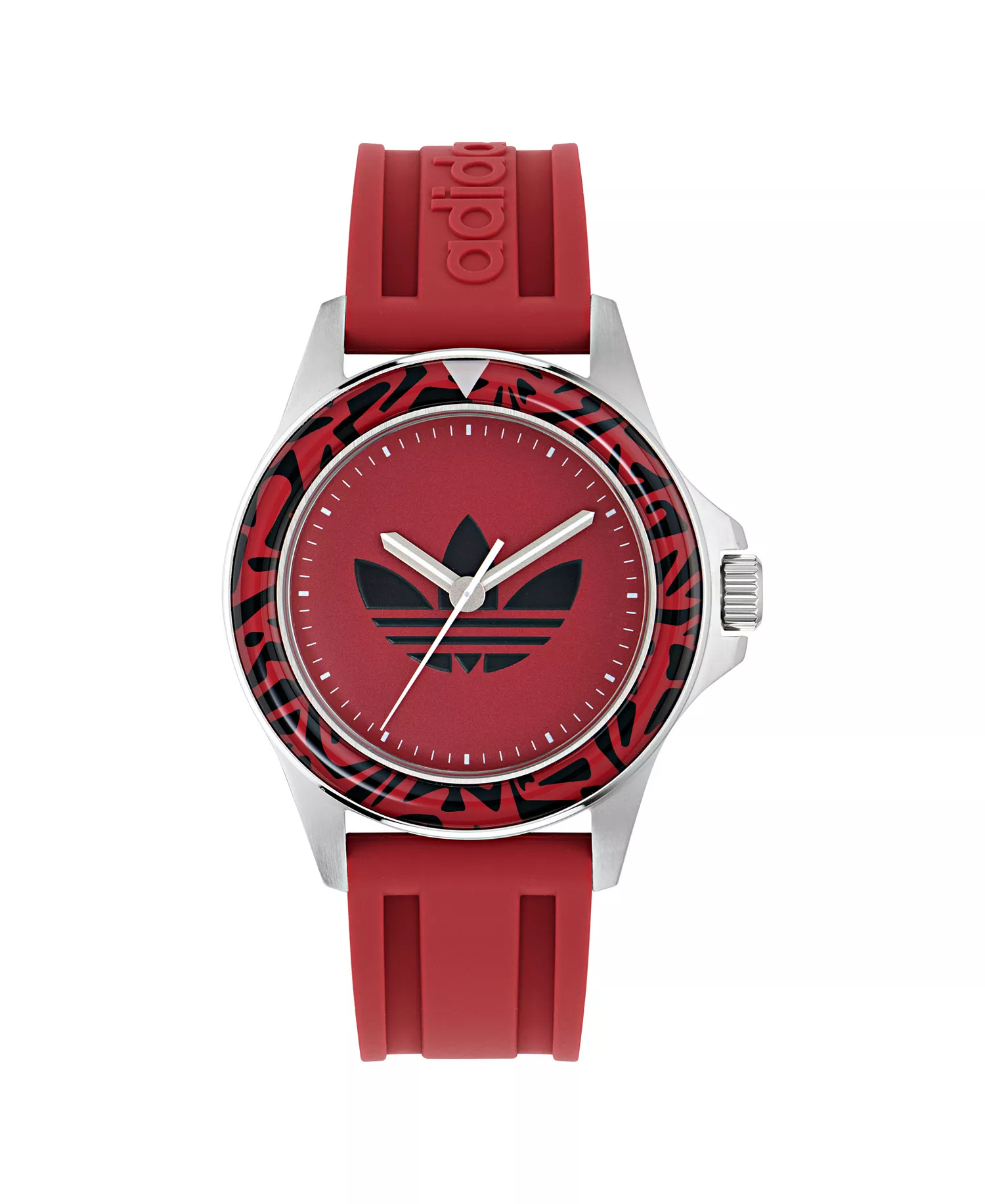 Unisex Analog Red Silicone Watch, 44mm - Red - No Size