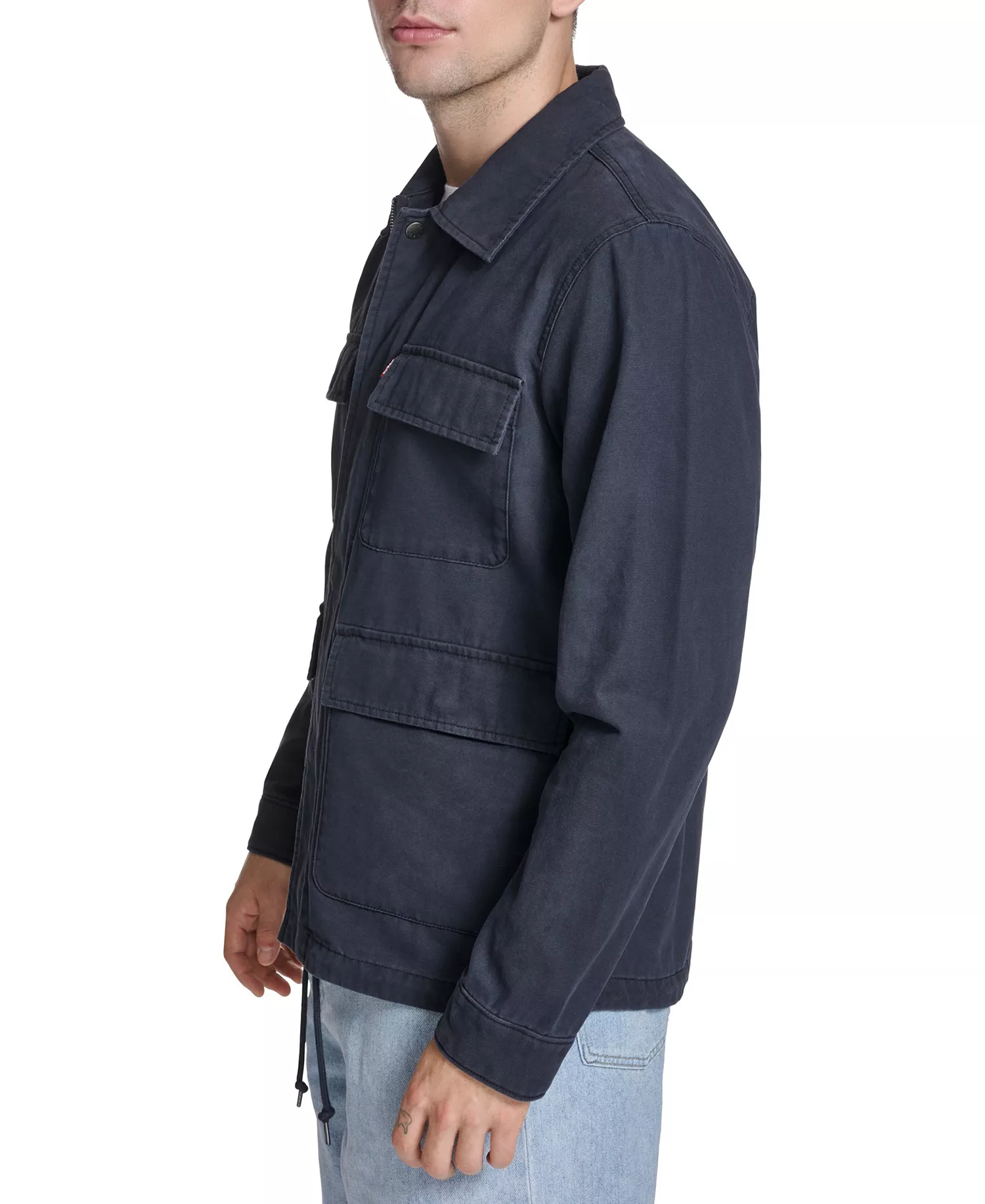Men's Cotton Canvas Field Jacket - Navy - 2XL