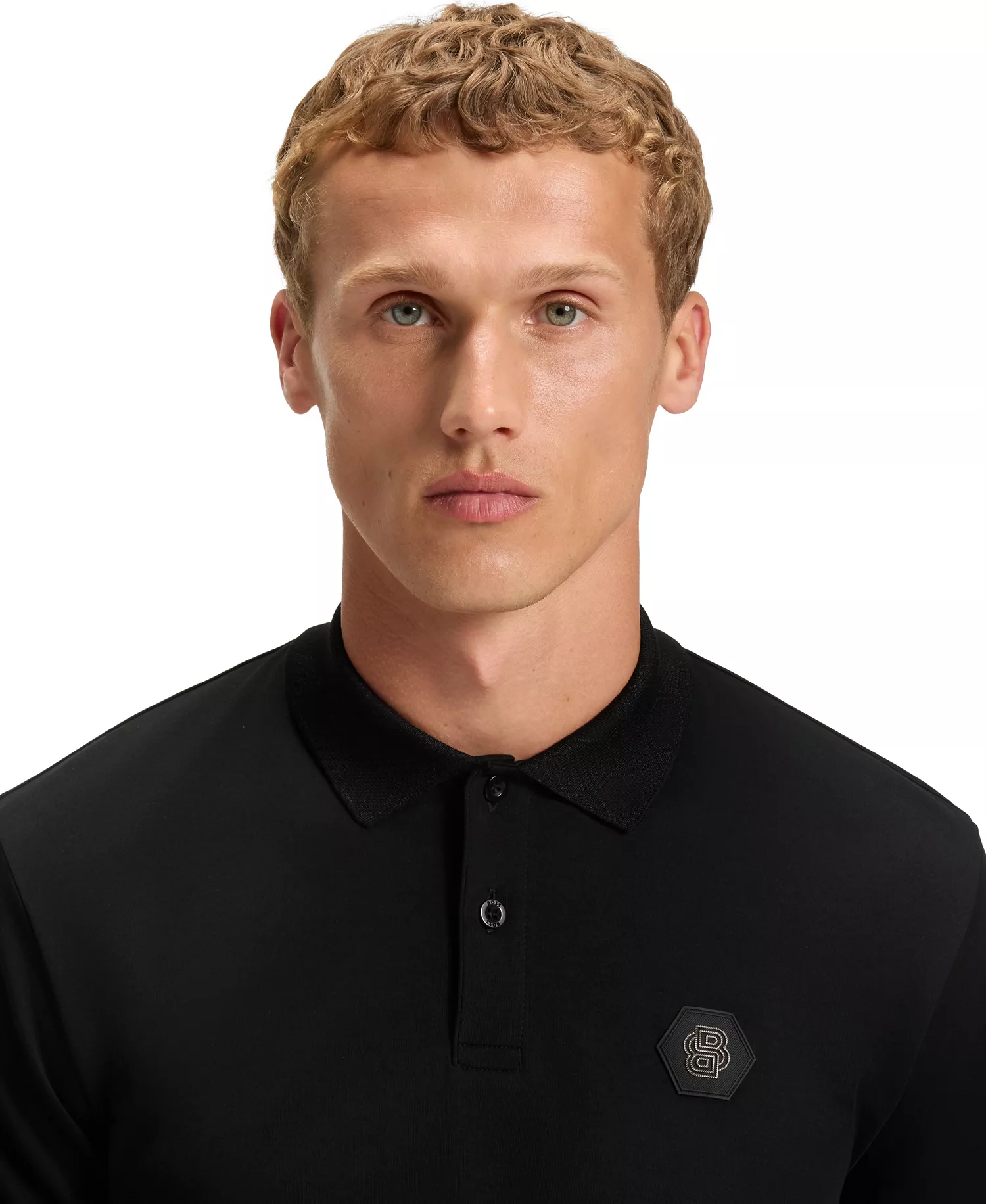 Men's Pima-Cotton Monogram Polo Shirt - Black - 2XL