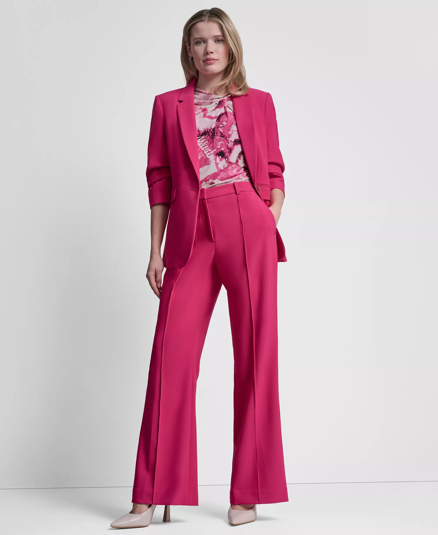 Women's Tech Tailoring Essex Ankle Trousers and Tech Tailoring 1-Button Blazer - Hot Pink - 0
