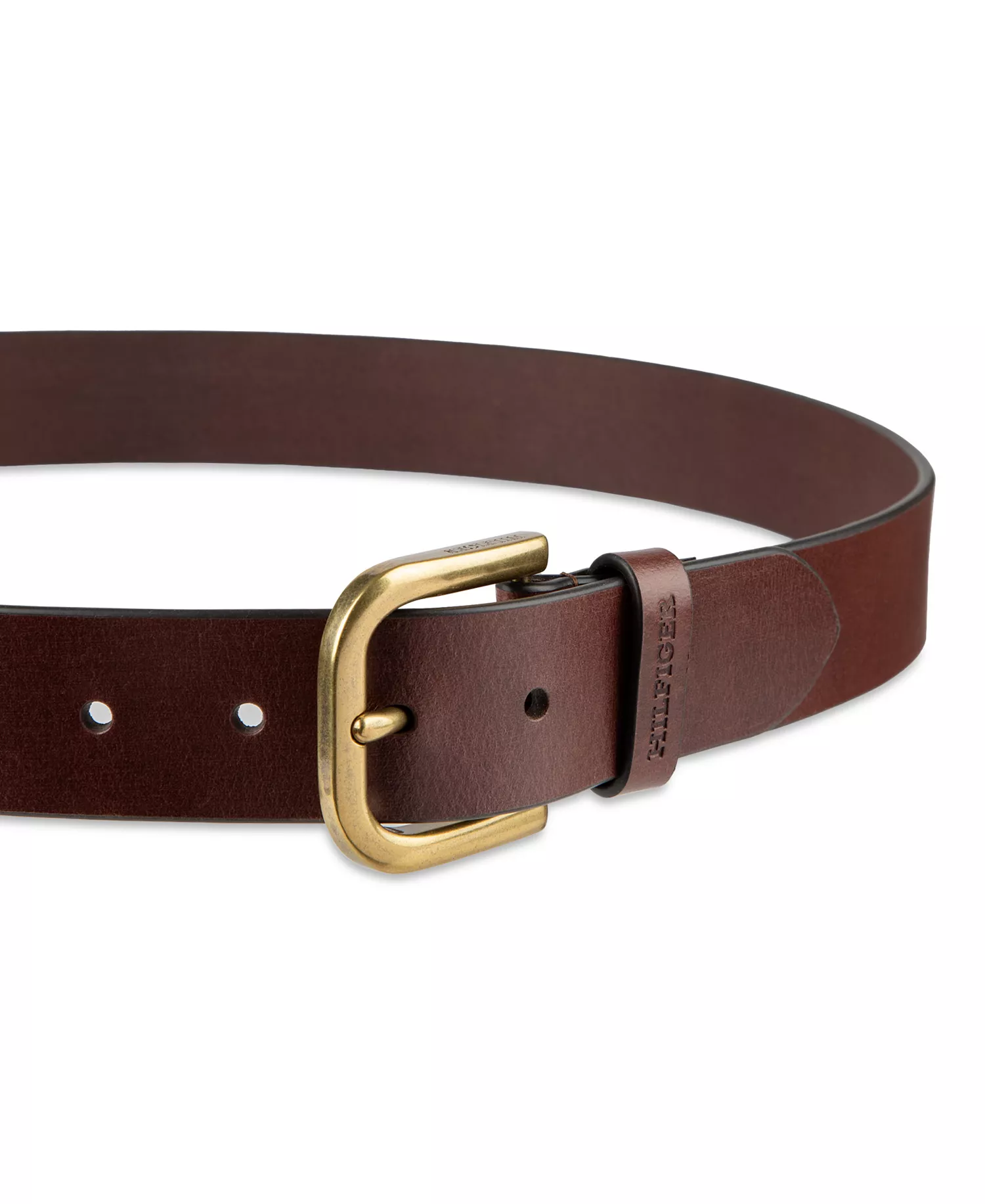 Men's Genuine Leather Raw Edge Casual Jean Belt - Chocolate - L (38-40)