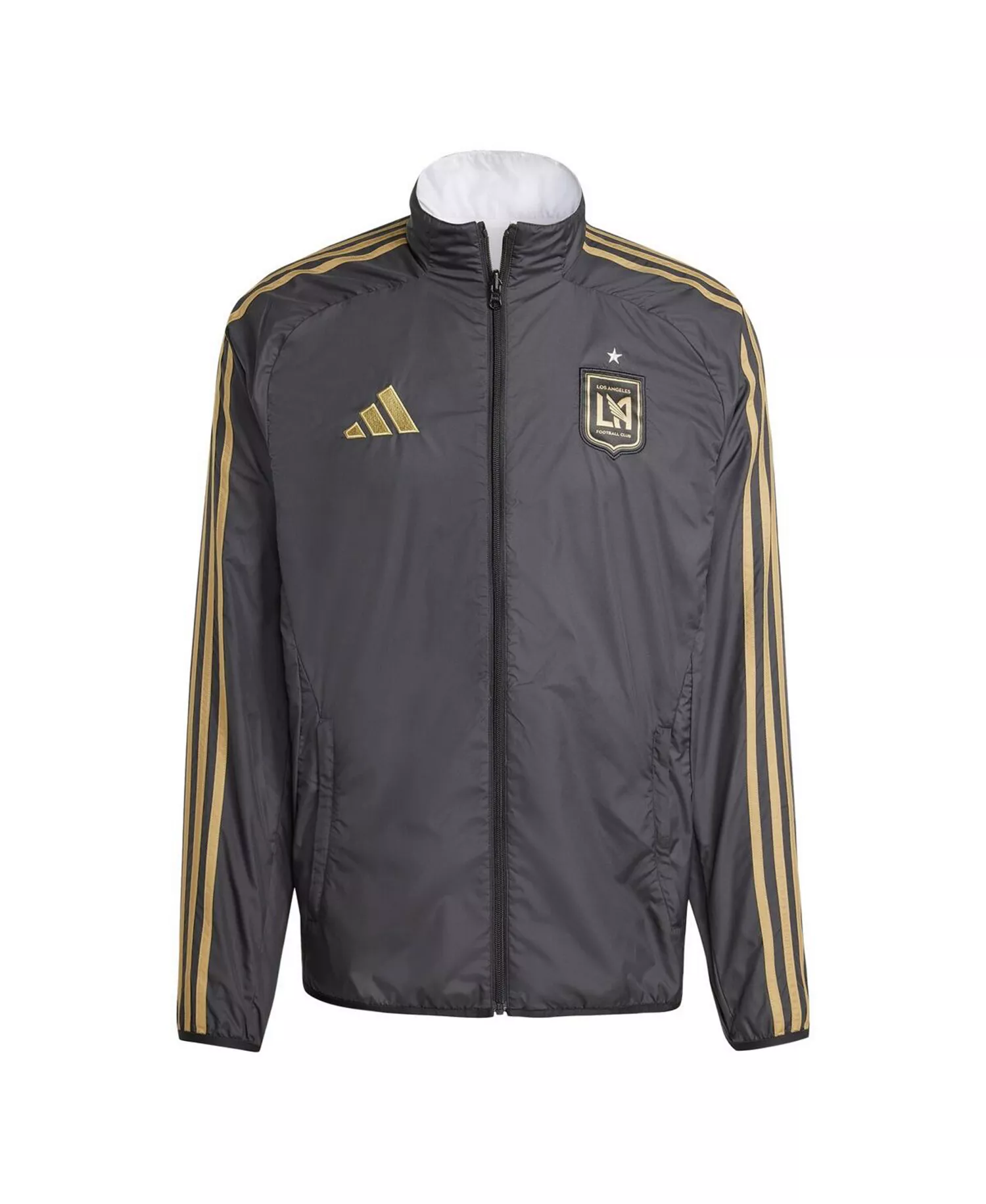 Men's Black/White LAFC 2025 Anthem Reversible Full-Zip Jacket - Black, White - 2XL