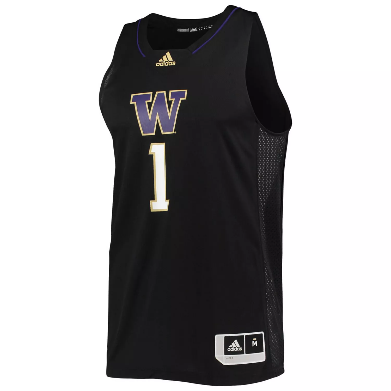 Men's 1 Washington Huskies Swingman Basketball Jersey - Black - 2XL