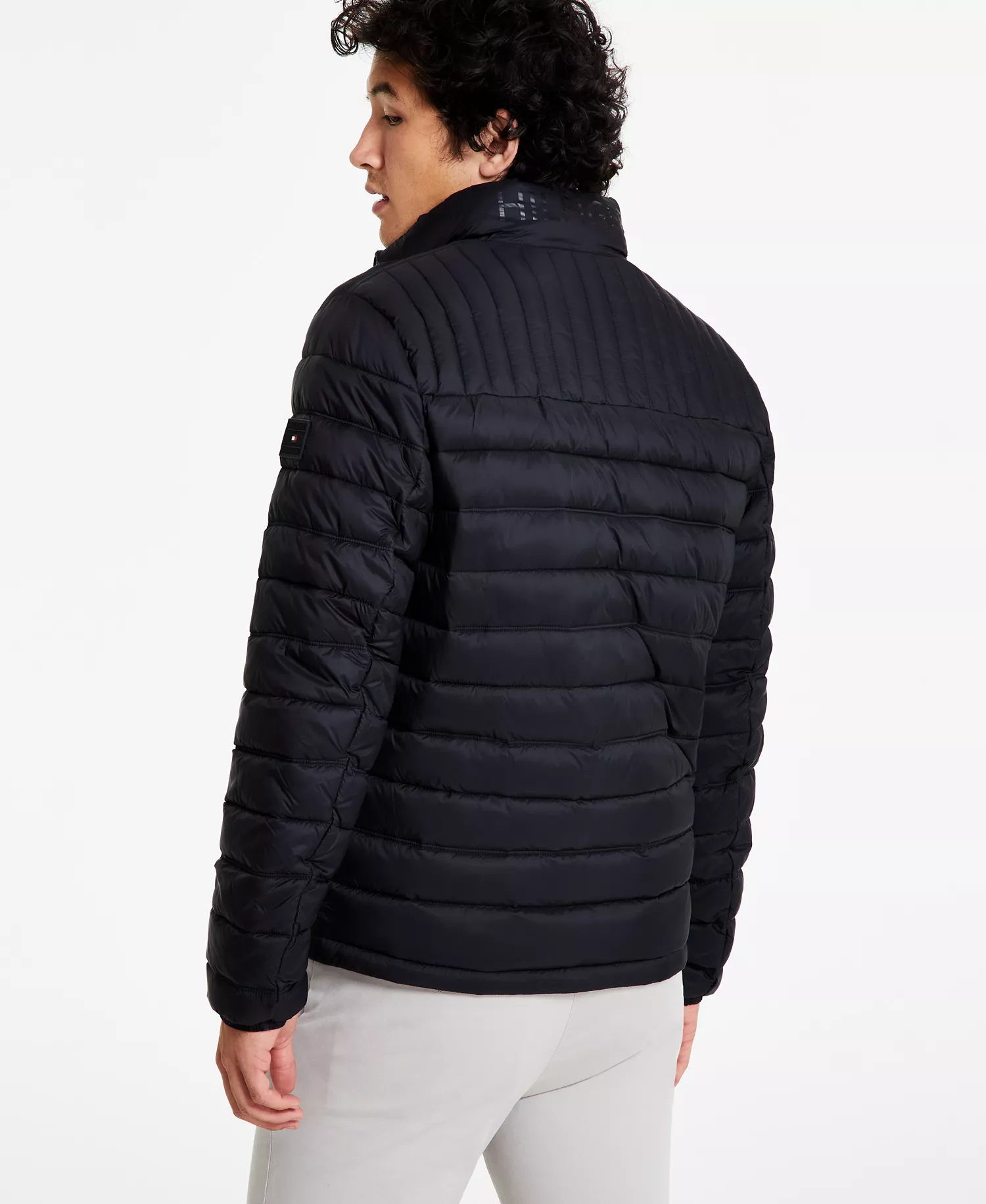 Men's Packable Quilted Puffer Jacket - Black - 2XL